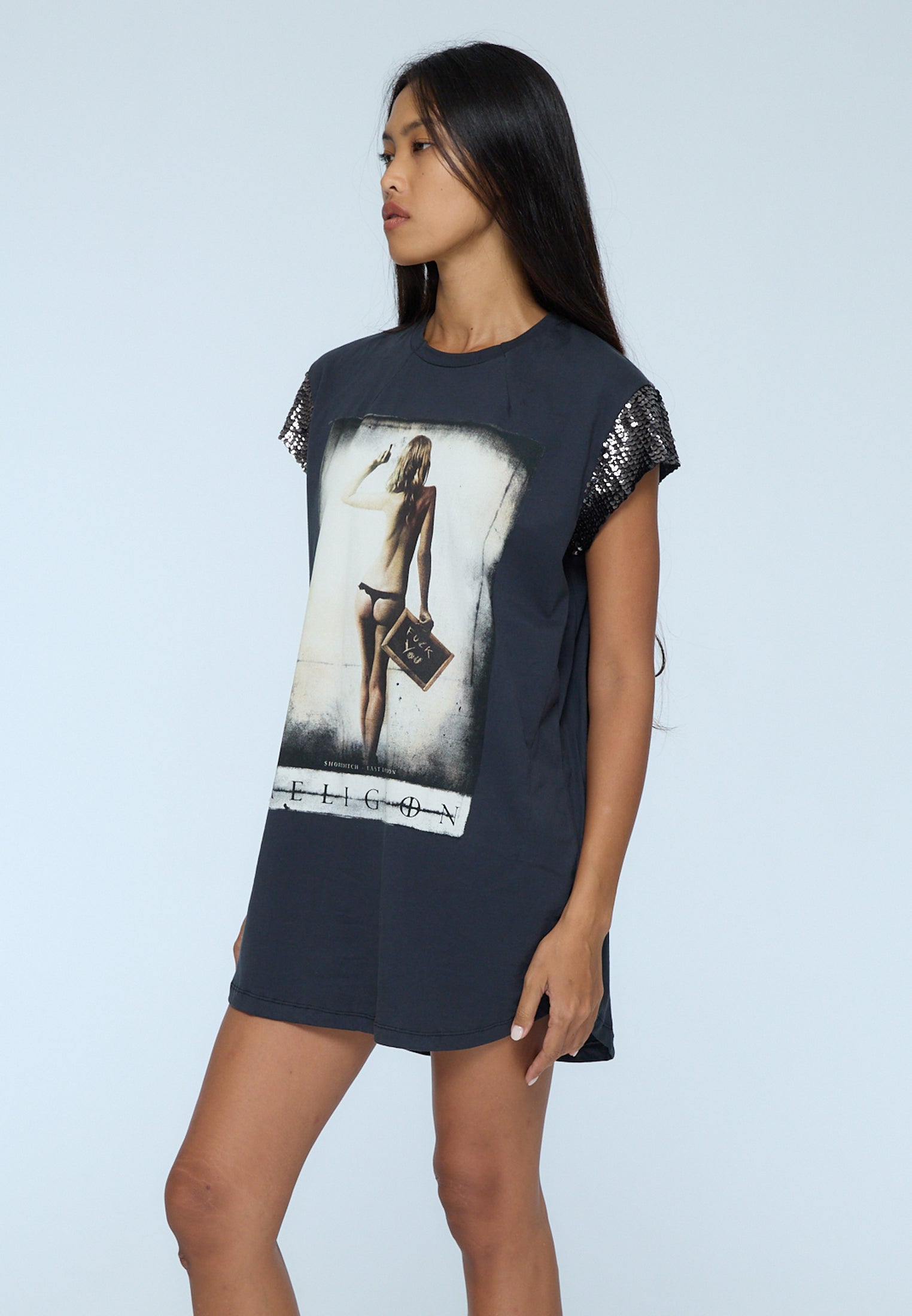 F_YOU DRESS WASHED BLACK