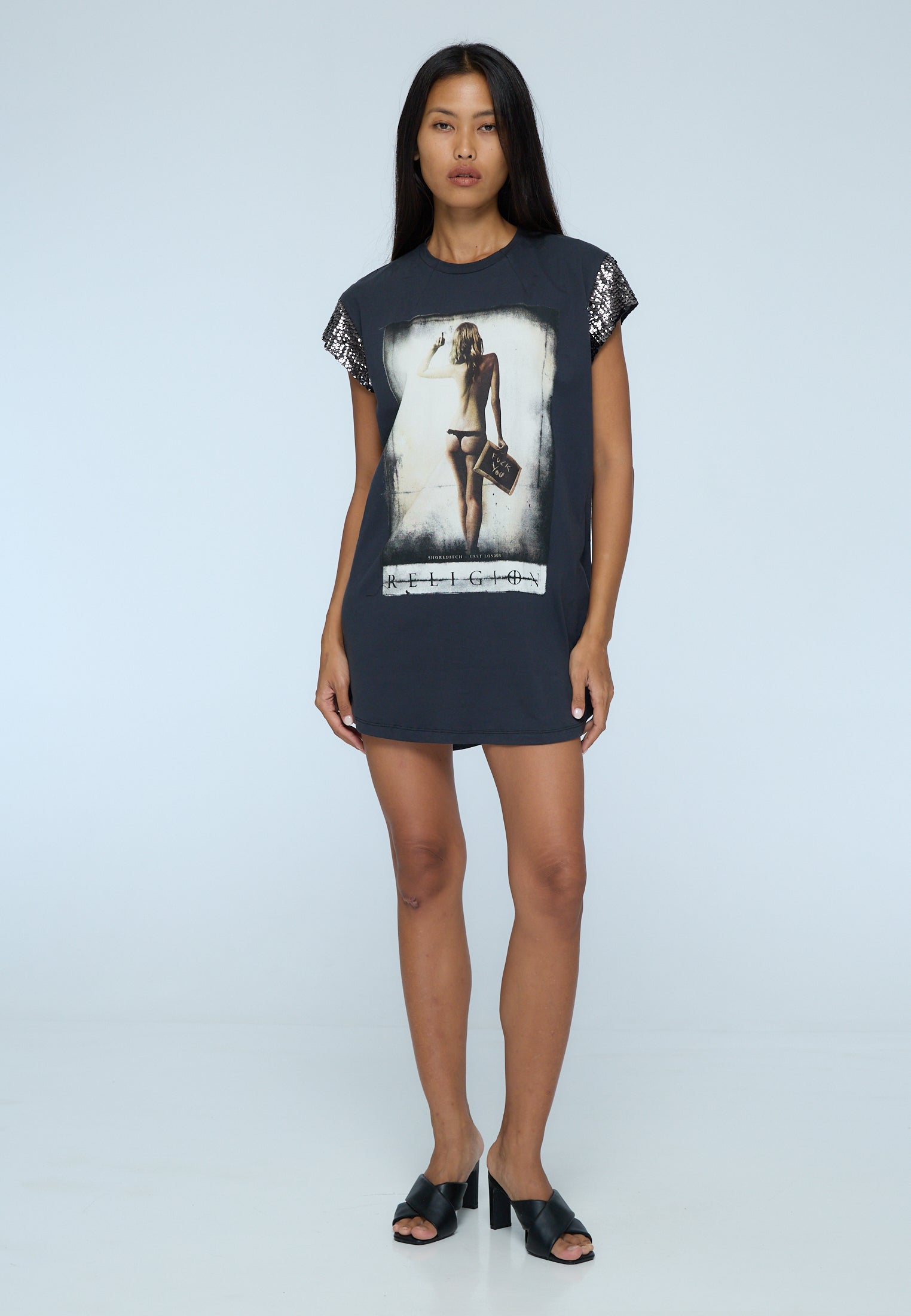 F_YOU DRESS WASHED BLACK