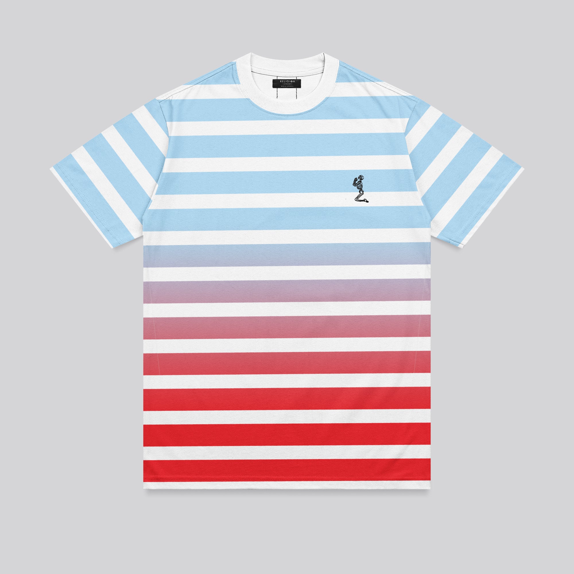 GRADIENT T-SHIRT POWDER BLUE & RED