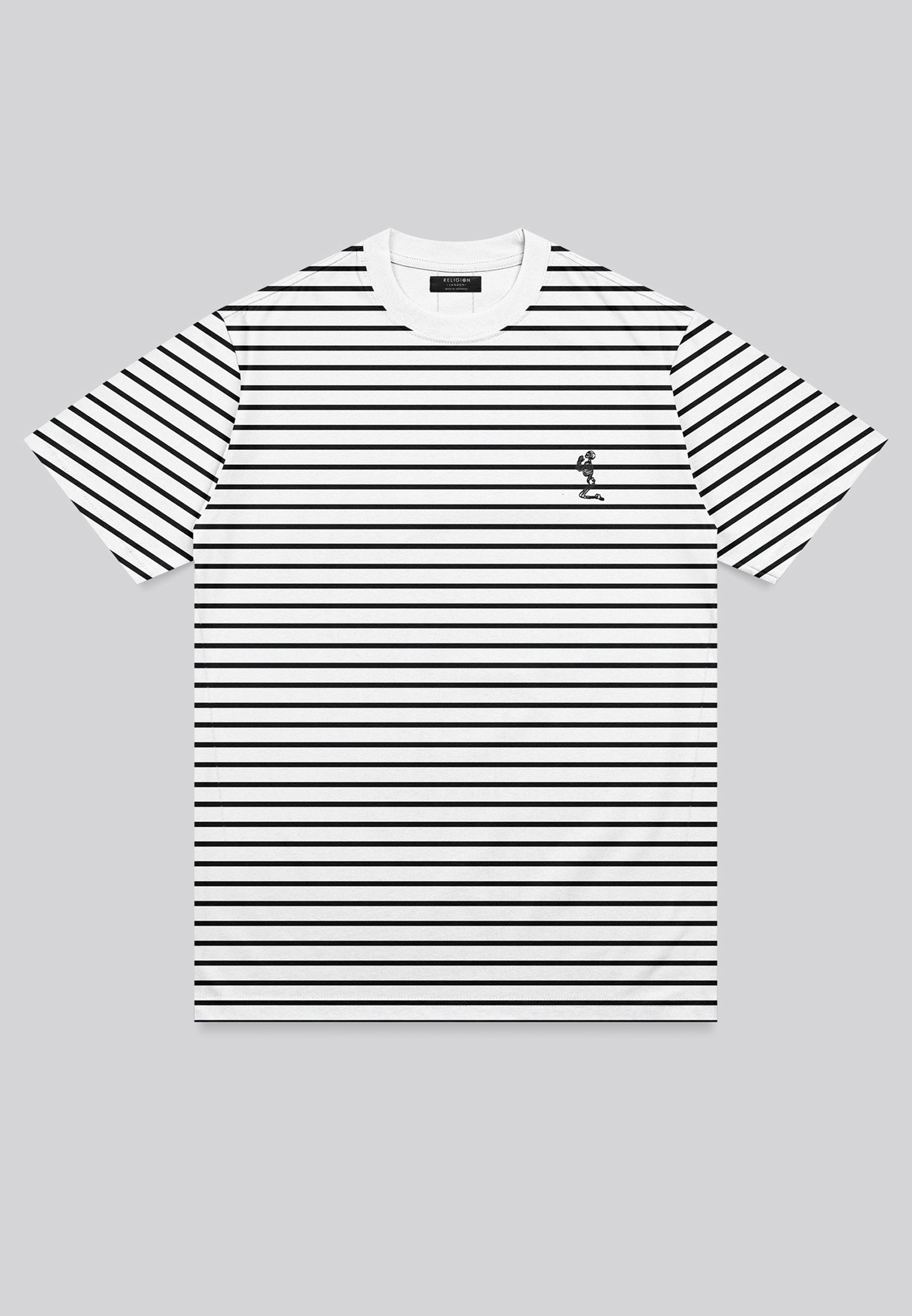 STRIPE T-SHIRT WASHED BLACK