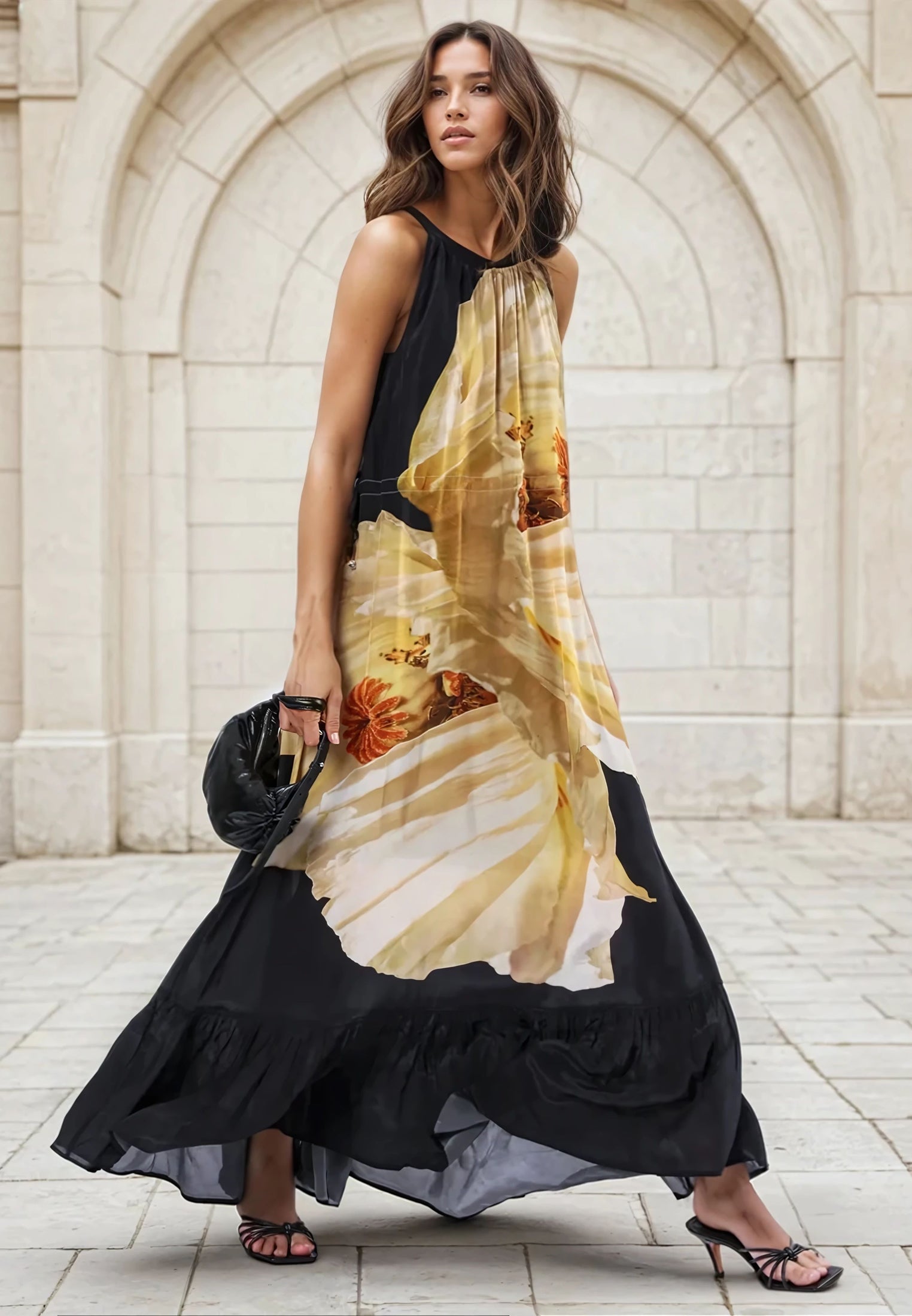 HIDDEN MAXI DRESS CHARM BRIGHT YELLOW