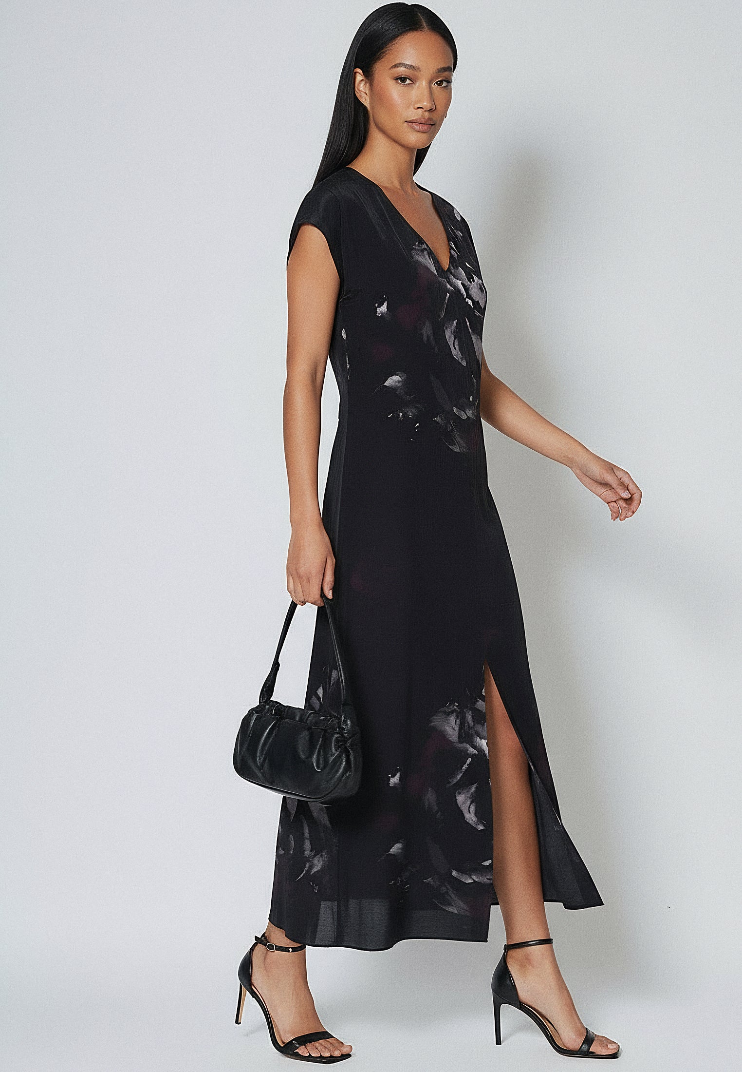 STRIKE MAXI DRESS RADIANT GUNMETAL