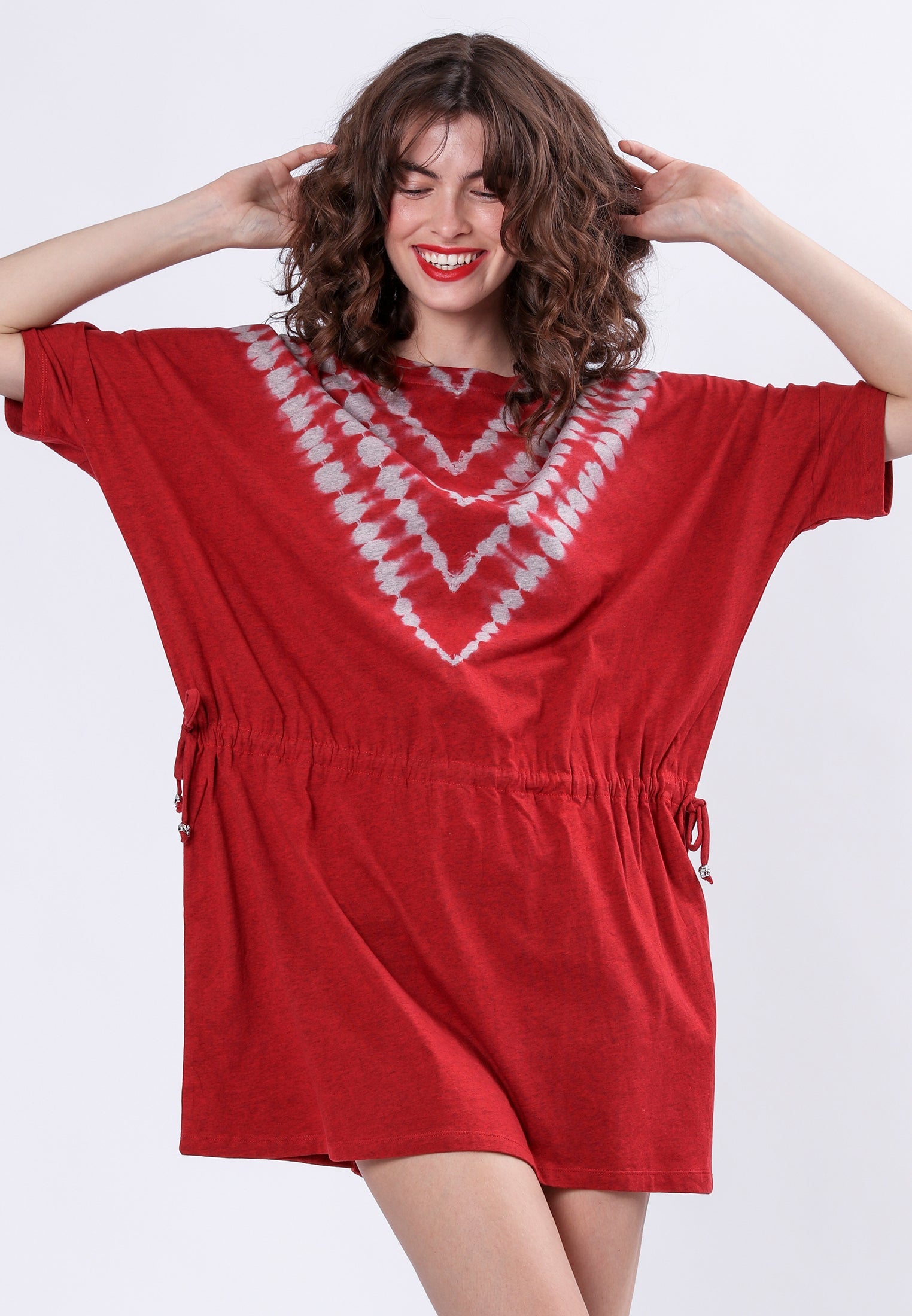 FOREVER DRESS BRICK RED & MAUVE