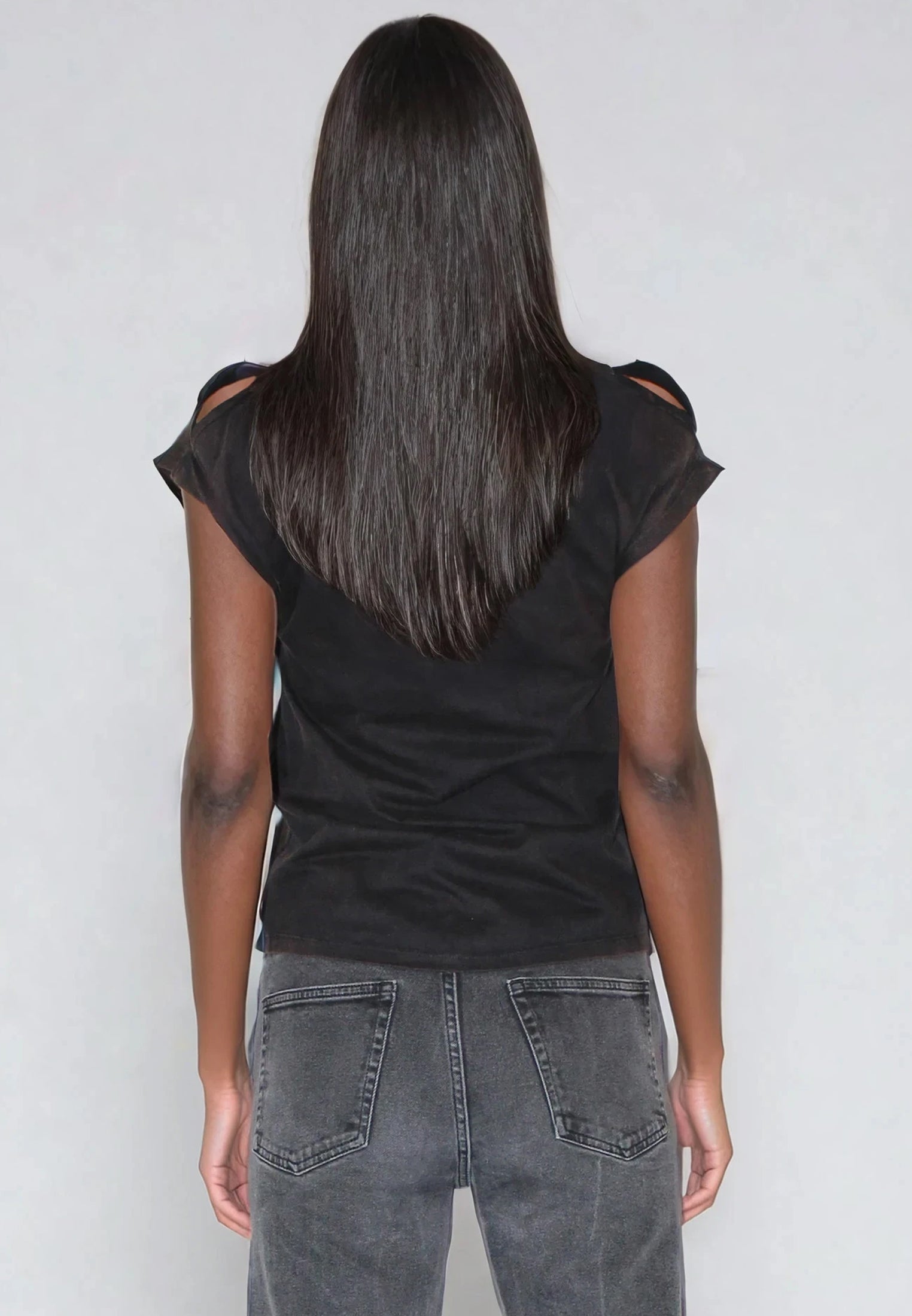 SPLIT SHOULDER T-SHIRT CHOCOLATE RUST