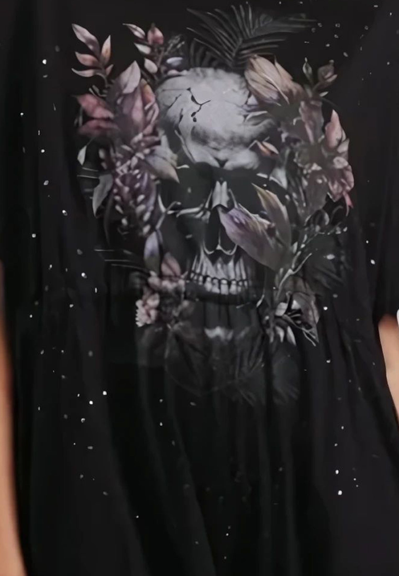 TOPAZ DRESS BOTANICAL SKULL BLACK