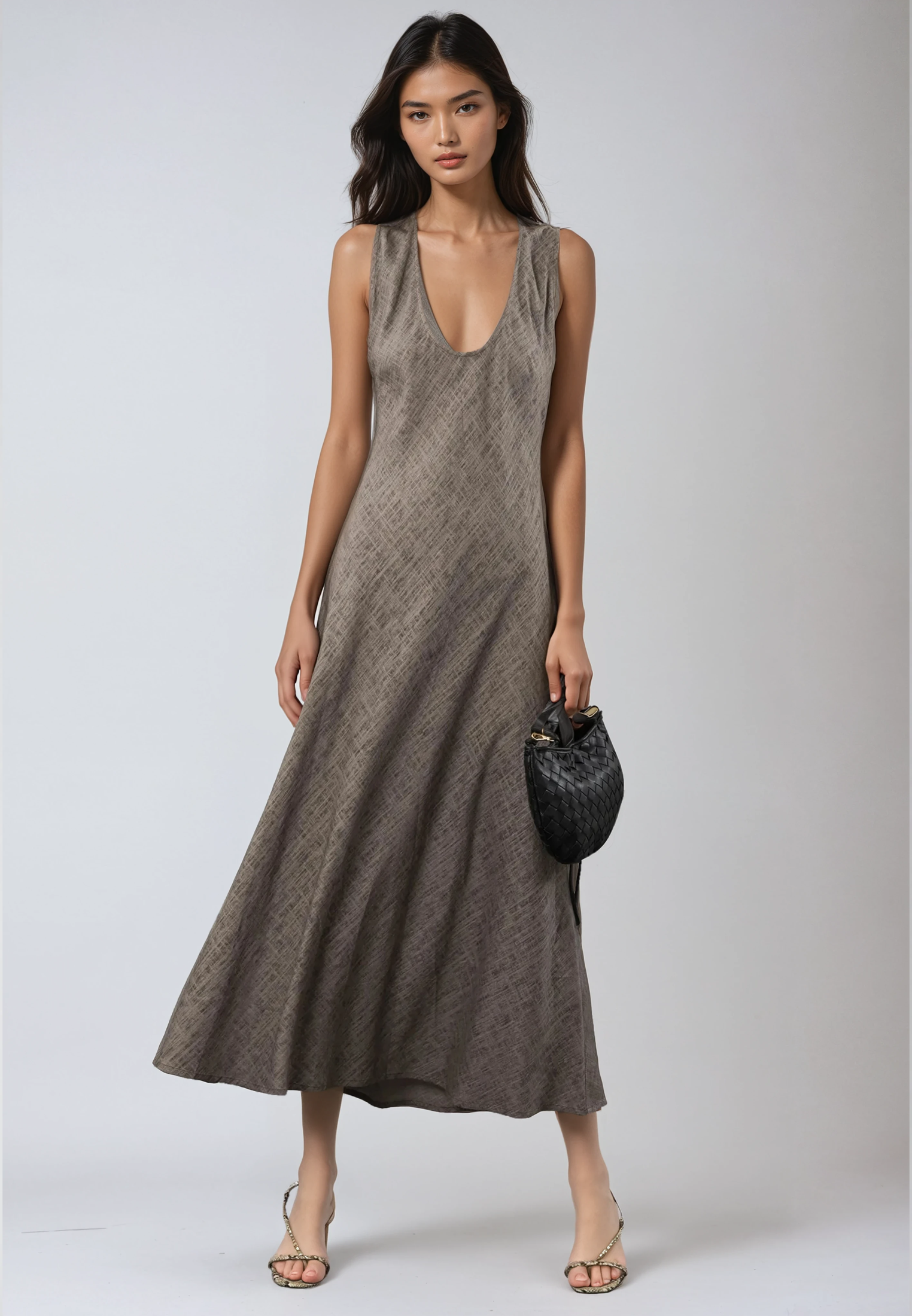 ELEMENT DRESS TAUPE LINEN