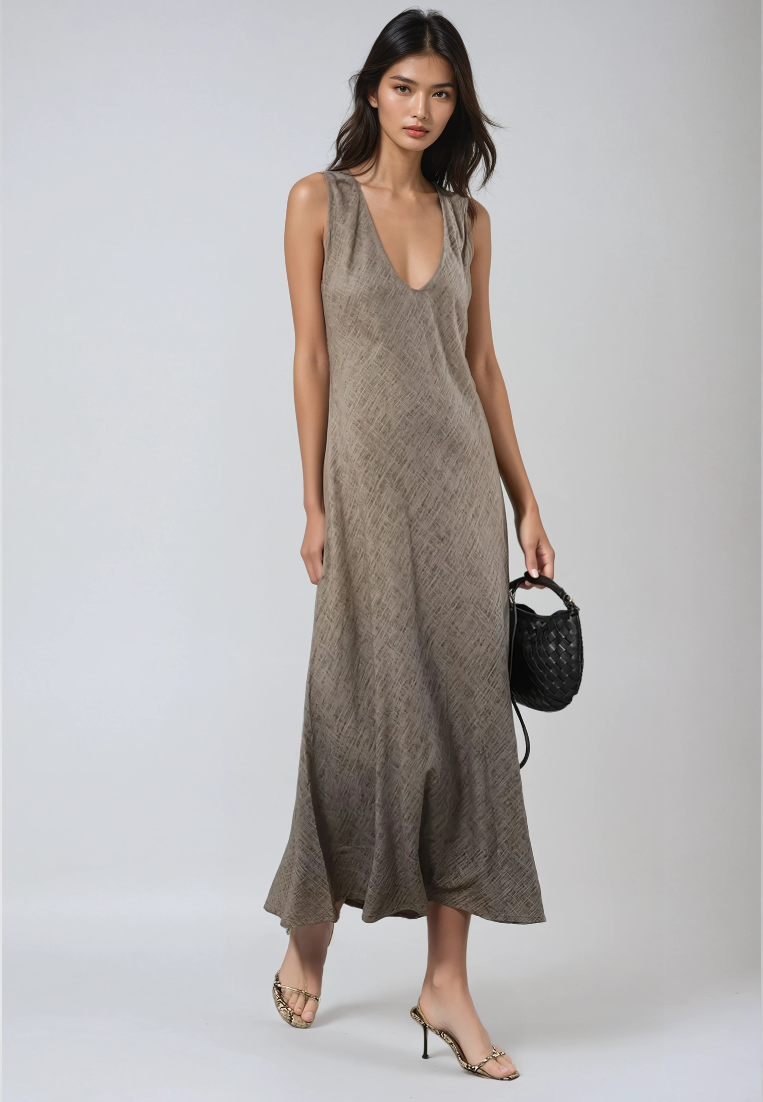 ELEMENT DRESS TAUPE LINEN