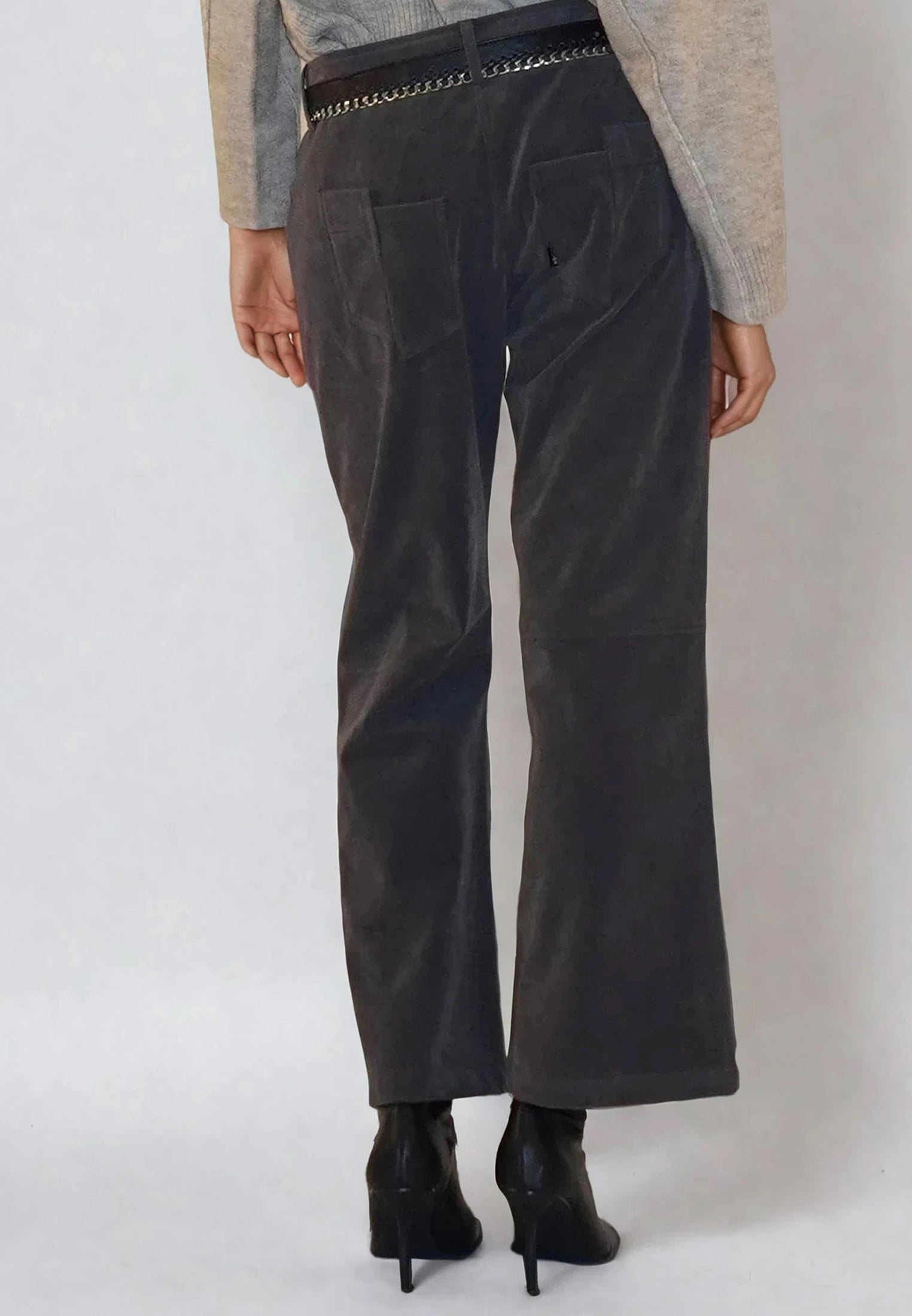 GALAXY SUEDE TROUSERS GREY