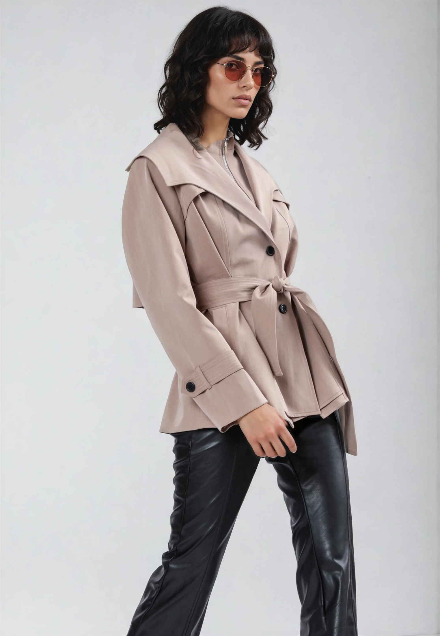 RHODIUM TAUPE TRENCHCOAT
