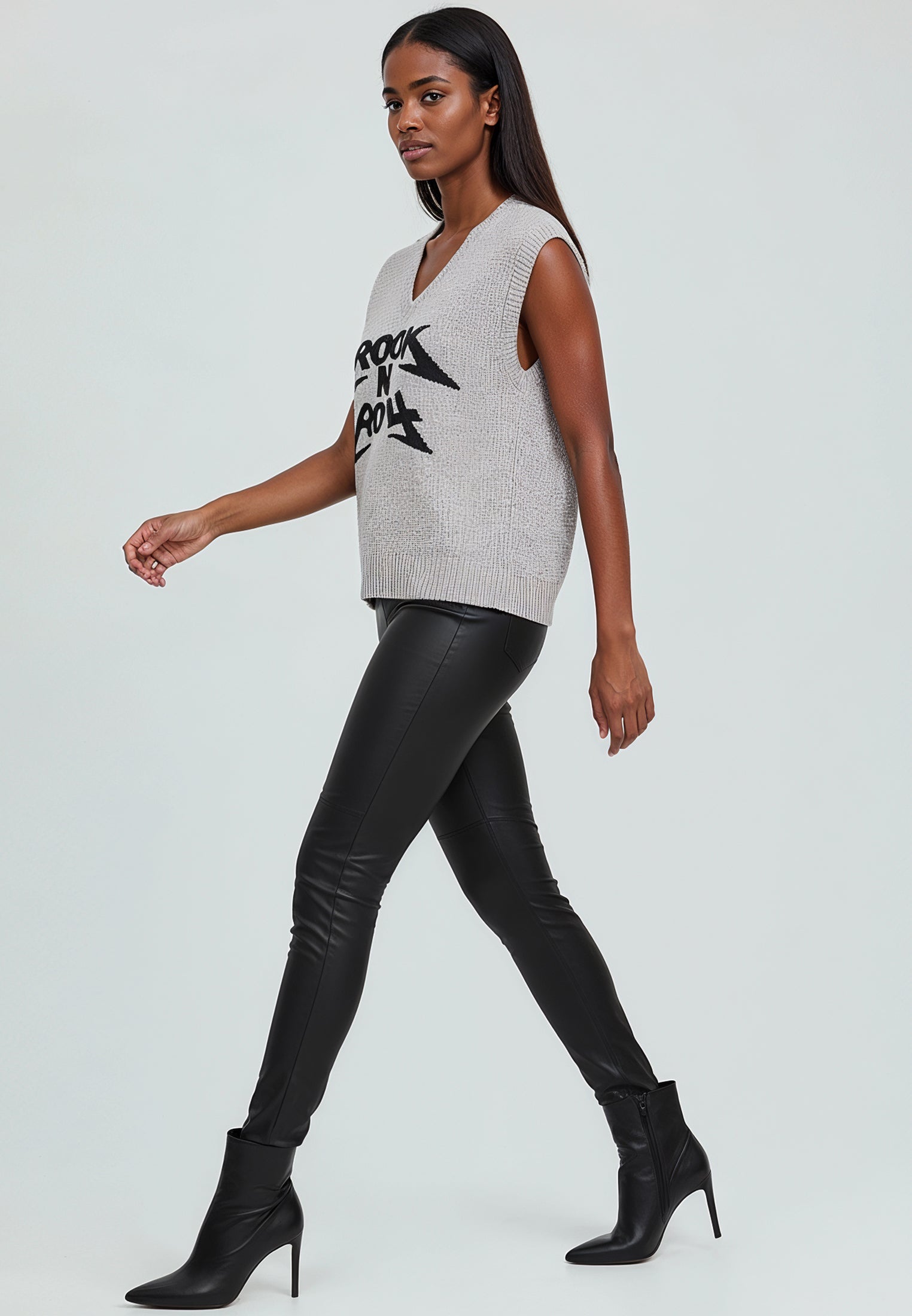 REBEL GILET ROCK N ROLL GREY