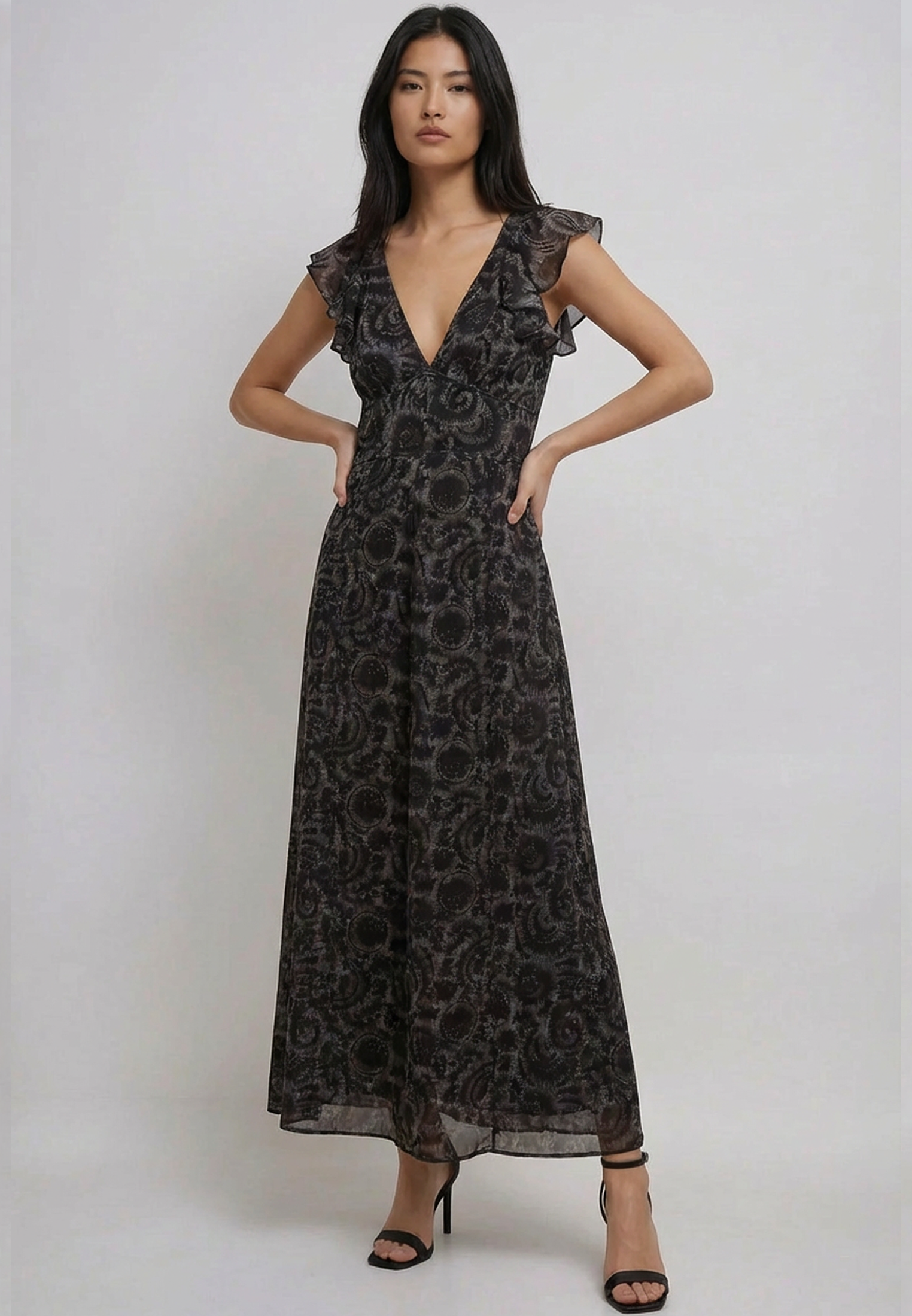 BELLA DRESS PRIMAL DARK FLORAL PRINT
