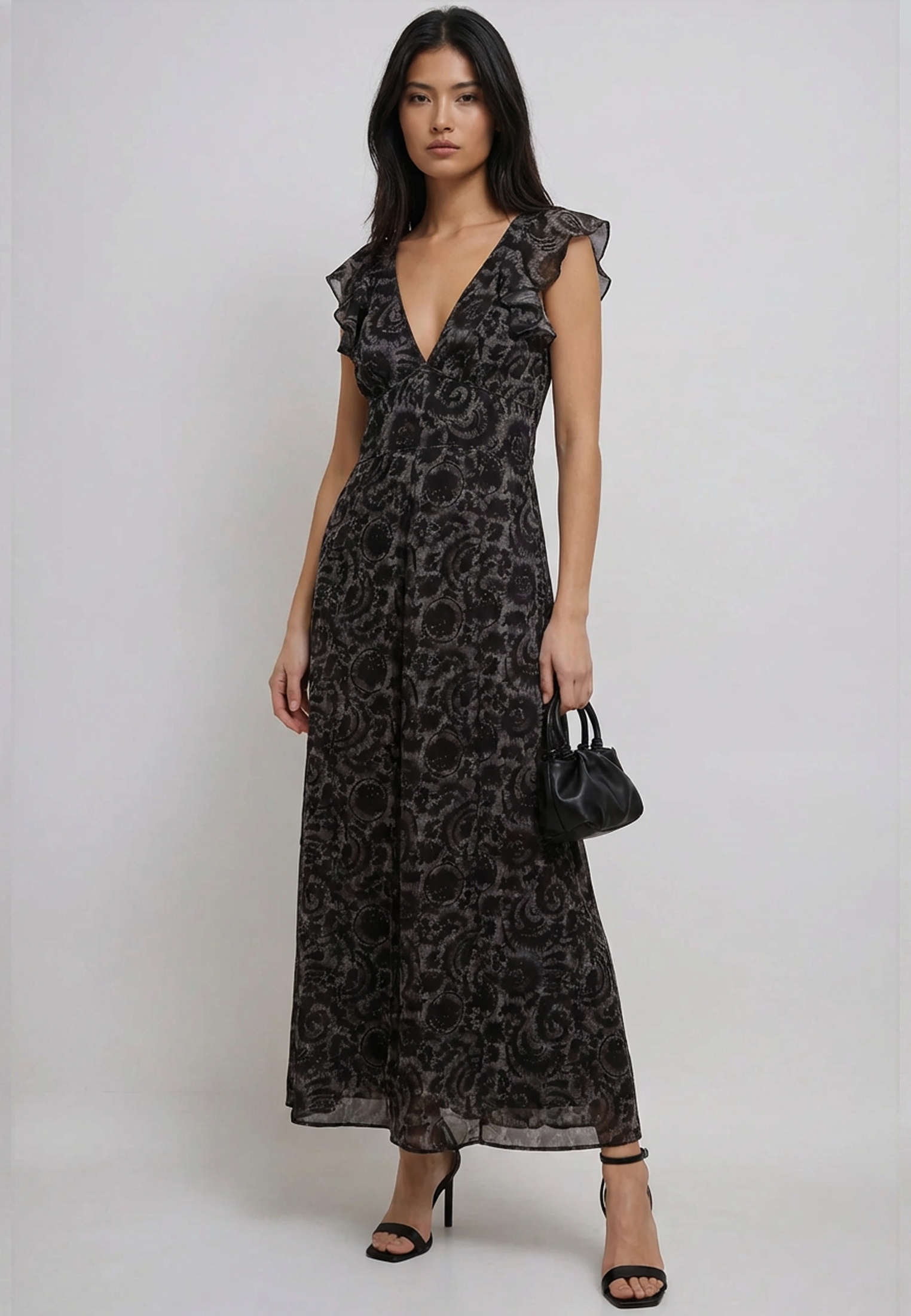 BELLA DRESS PRIMAL DARK FLORAL PRINT