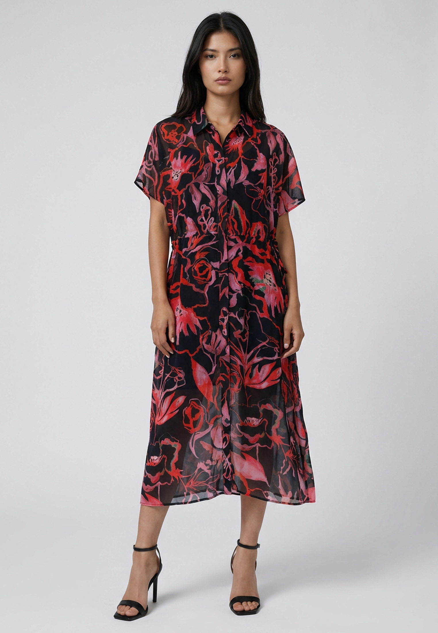 NOBLE SHIRTDRESS RISE POPPY RED