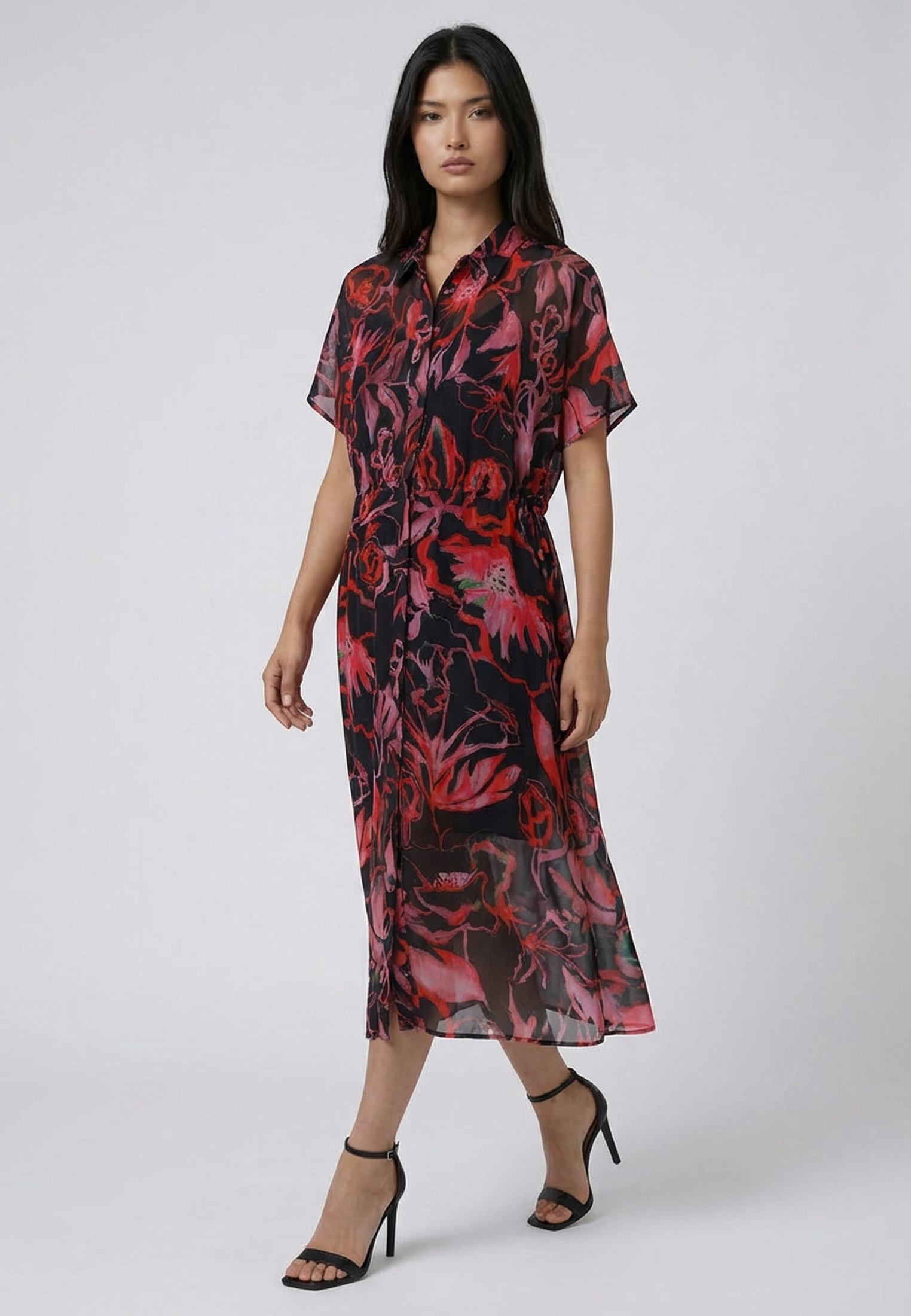 NOBLE SHIRTDRESS RISE POPPY RED