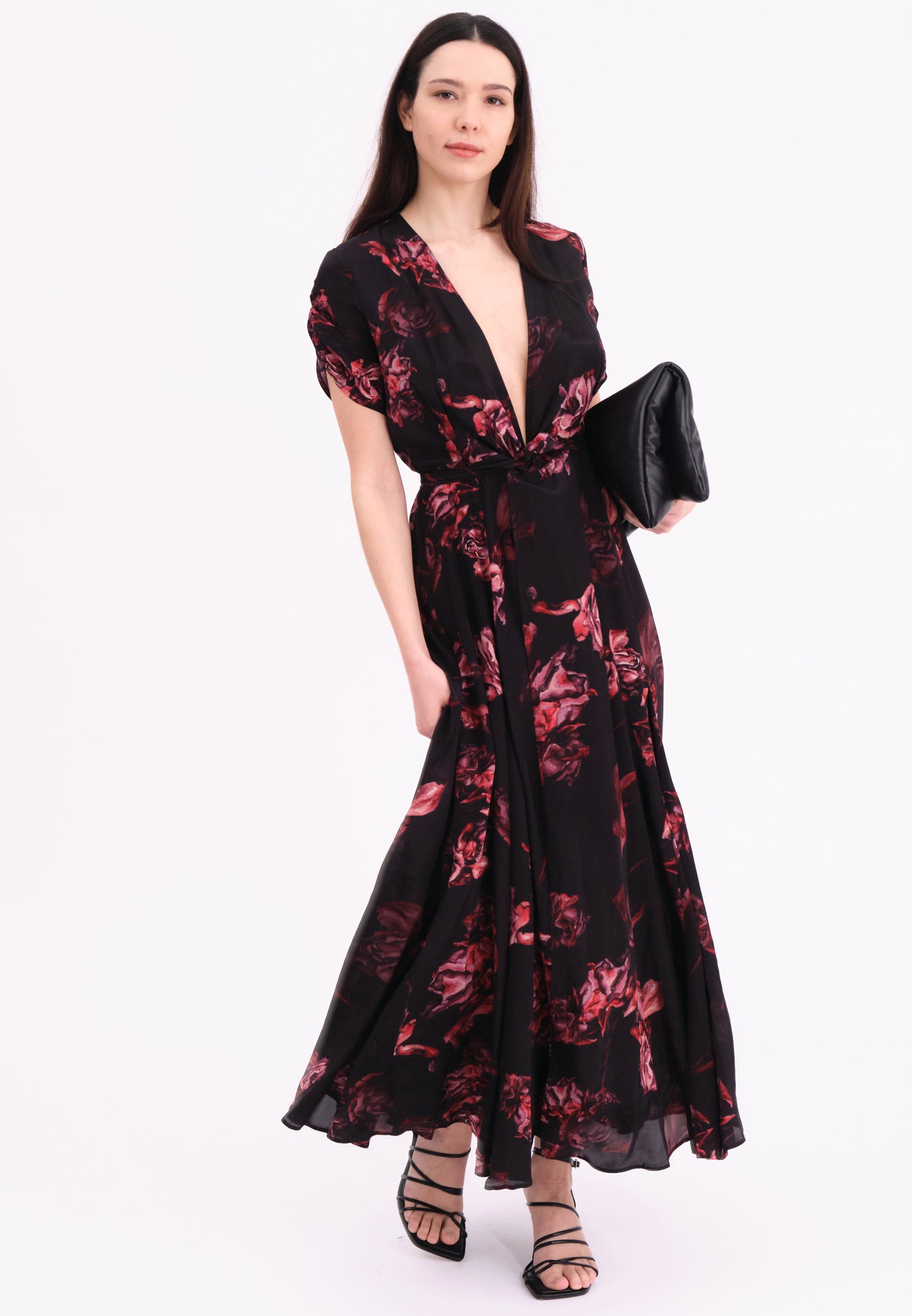 FADE WRAP DRESS RED