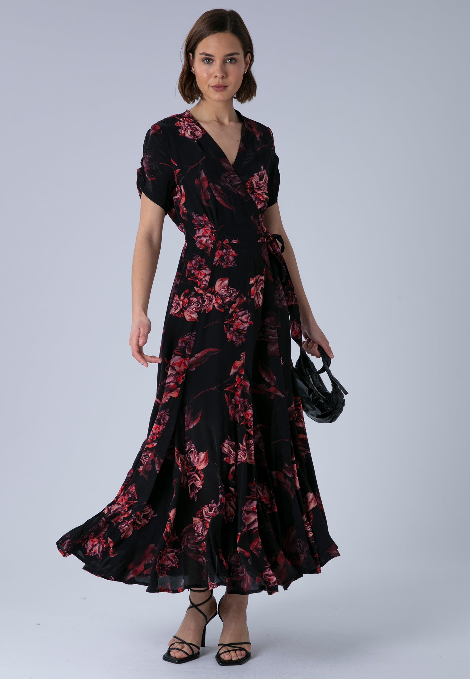 FADE WRAP DRESS RED