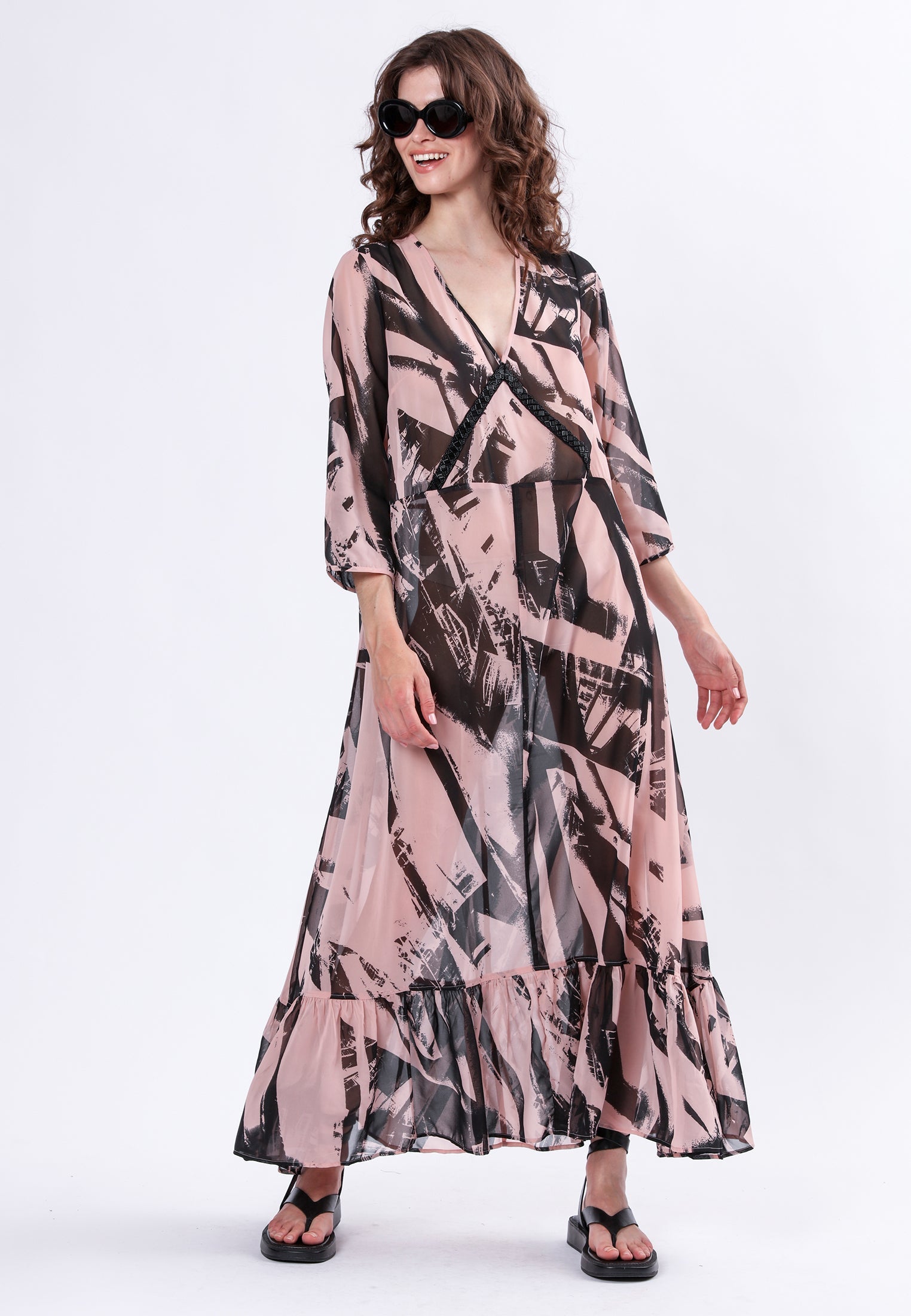 HEMATITE DRESS PARALLEL PRINT