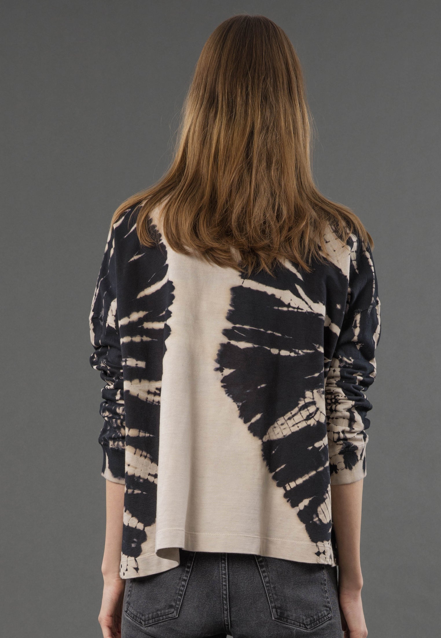 JADE HALF ZIP SWEAT TIE DYE CASHMERE