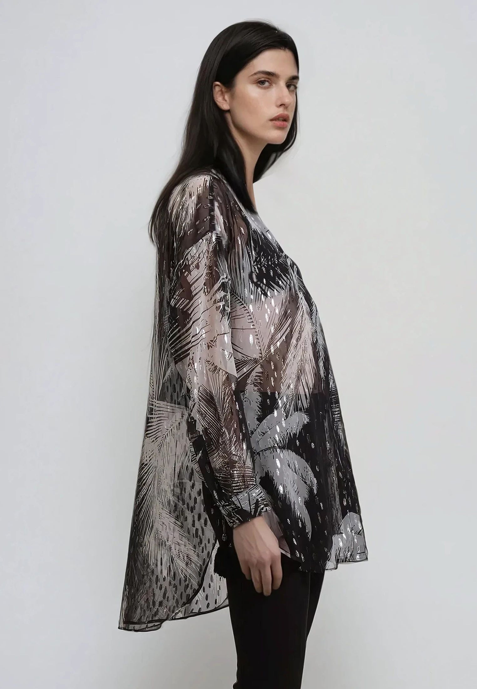 TANZANITE SHIRT PALM PRINT