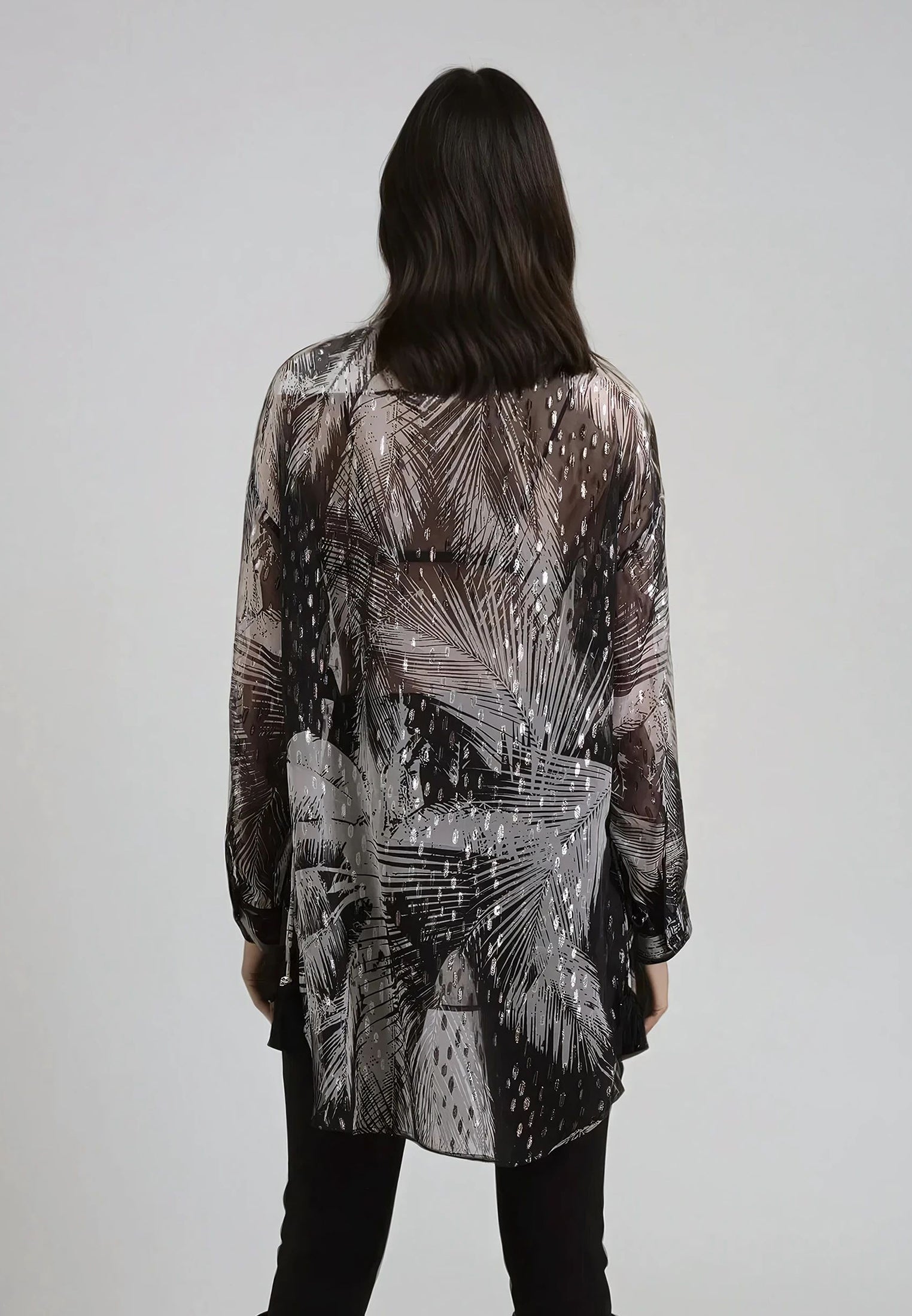 TANZANITE SHIRT PALM PRINT