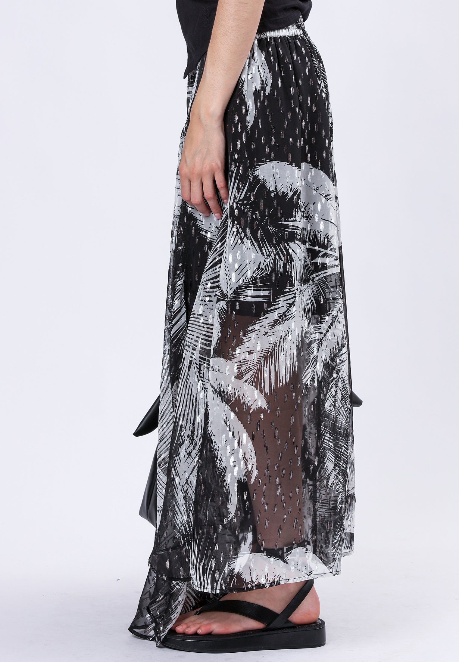 TANZANITE SKIRT PALM PRINT