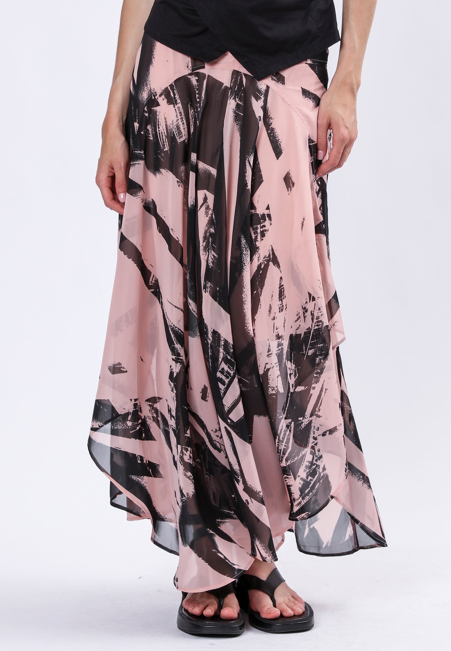 TANZANITE SKIRT PARALLEL PRINT