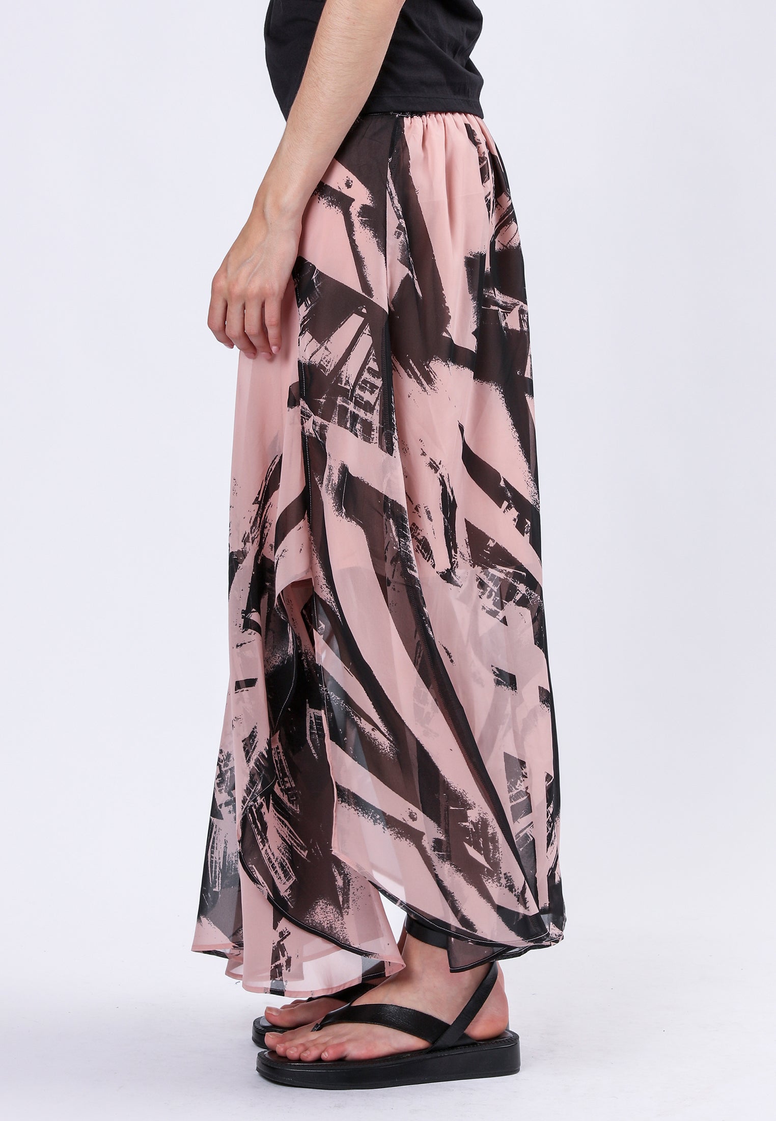 TANZANITE SKIRT PARALLEL PRINT