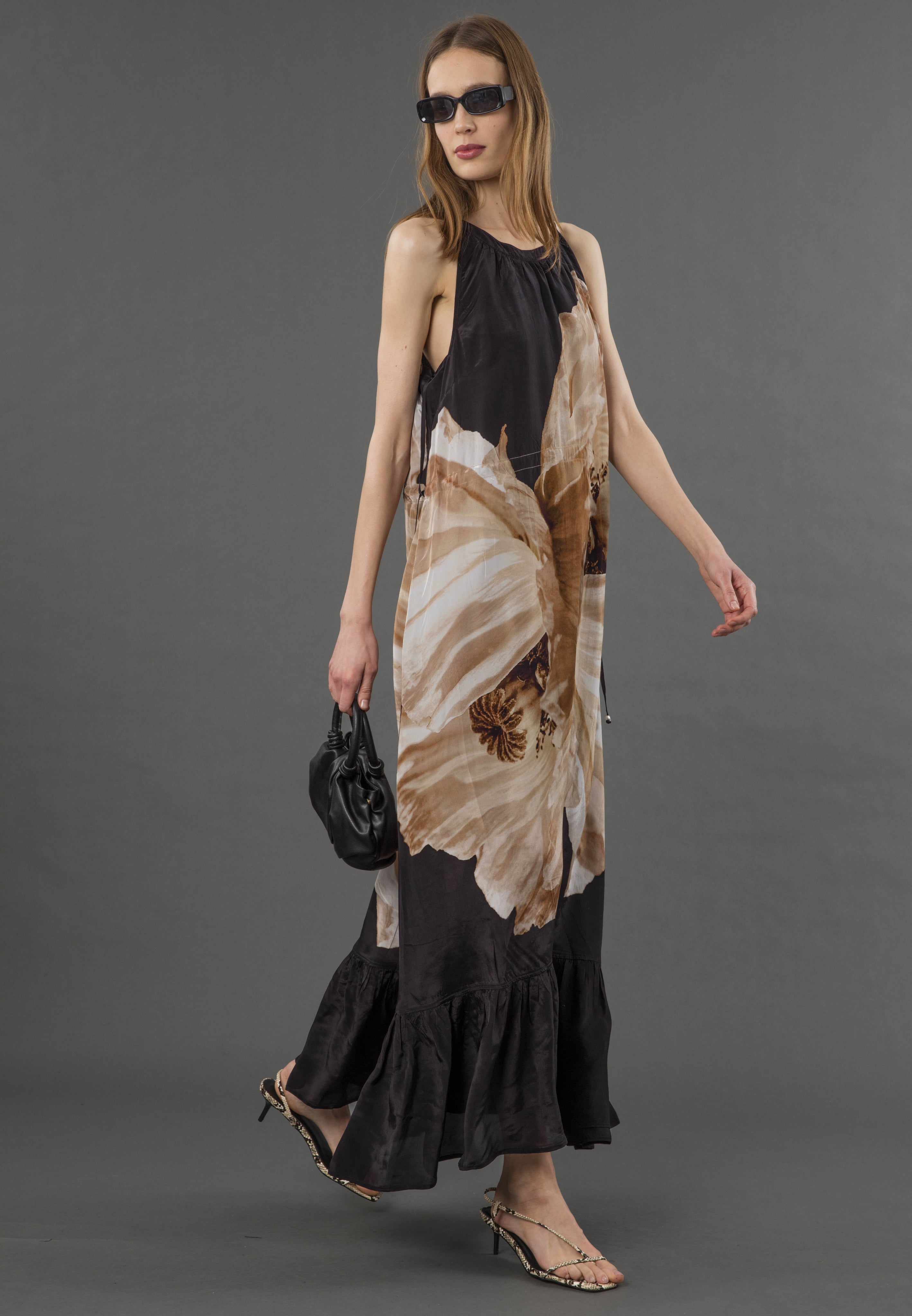 TWIST MAXI DRESS CHARM SEPIA
