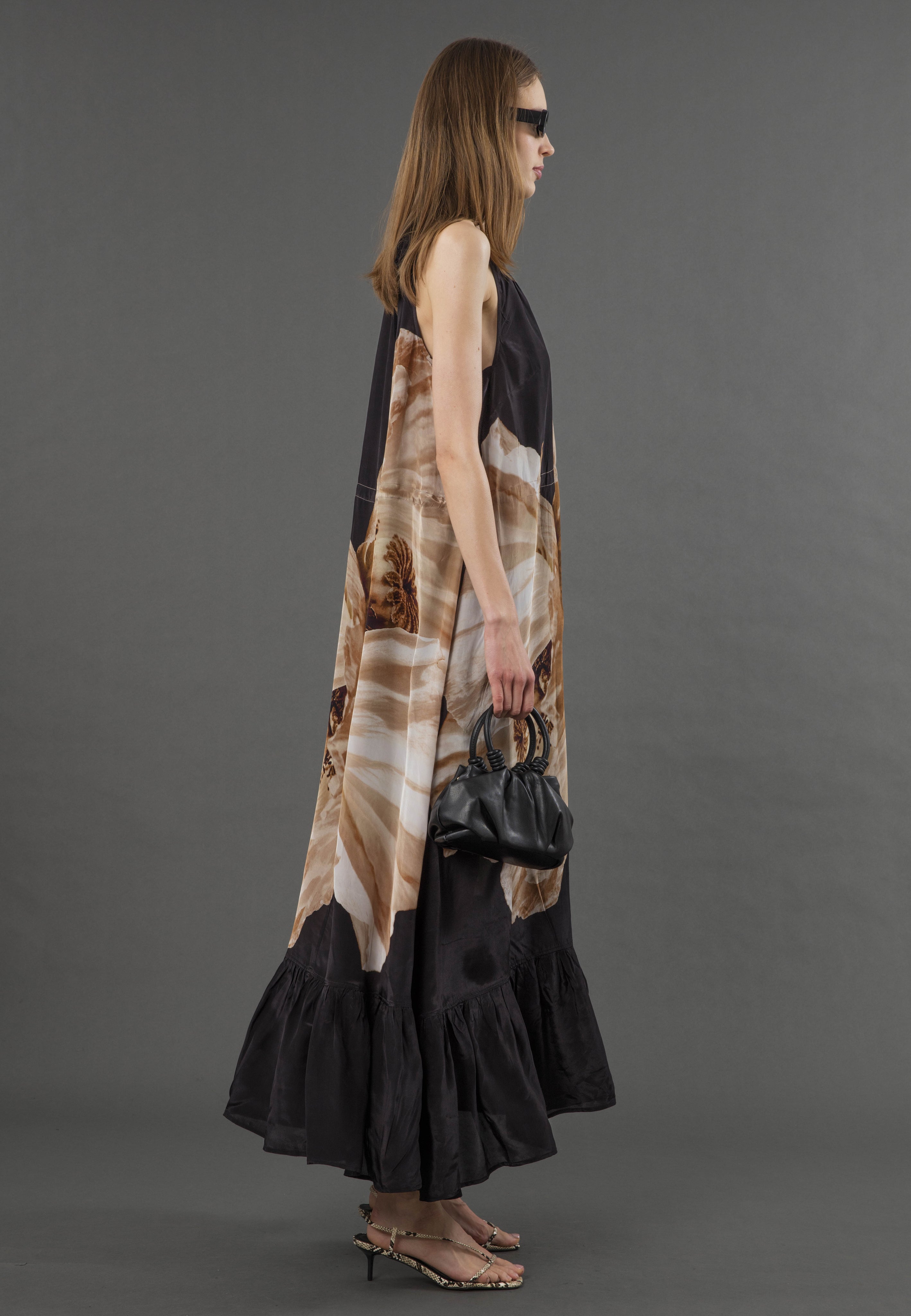 TWIST MAXI DRESS CHARM SEPIA