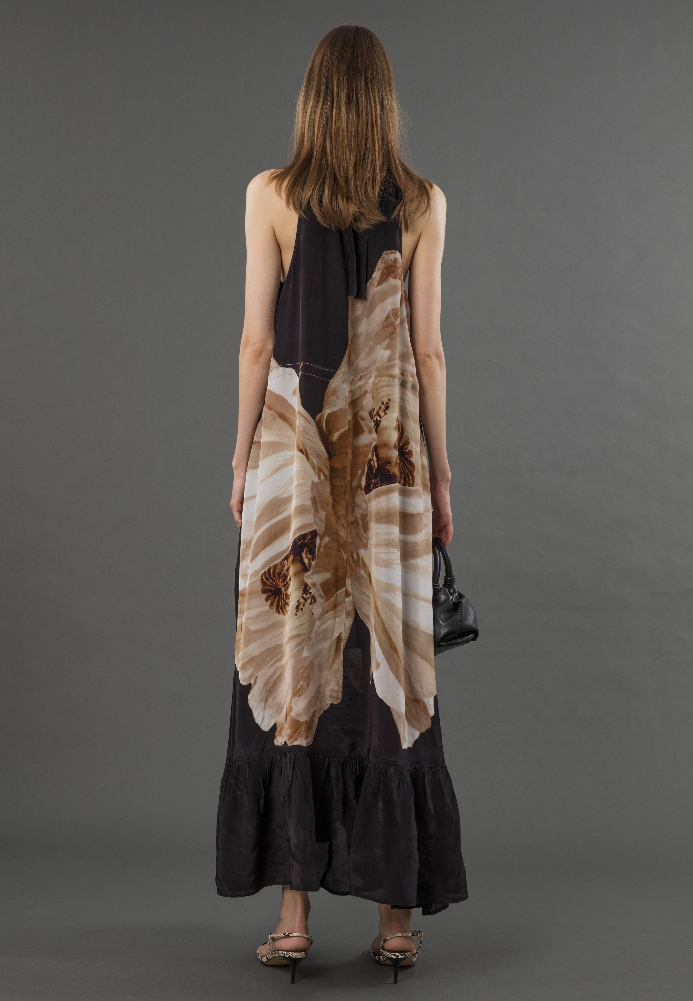 TWIST MAXI DRESS CHARM SEPIA
