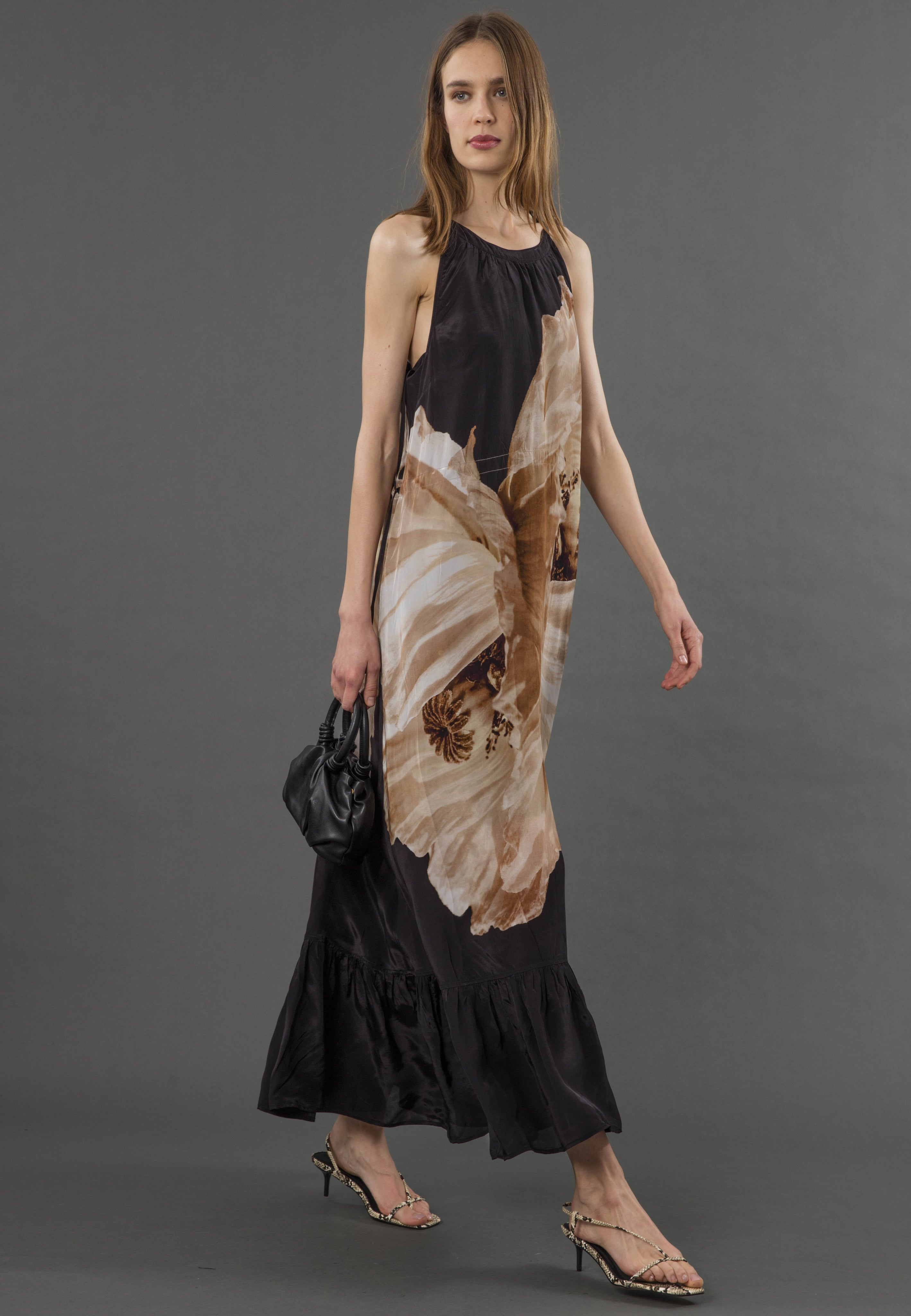 TWIST MAXI DRESS CHARM SEPIA