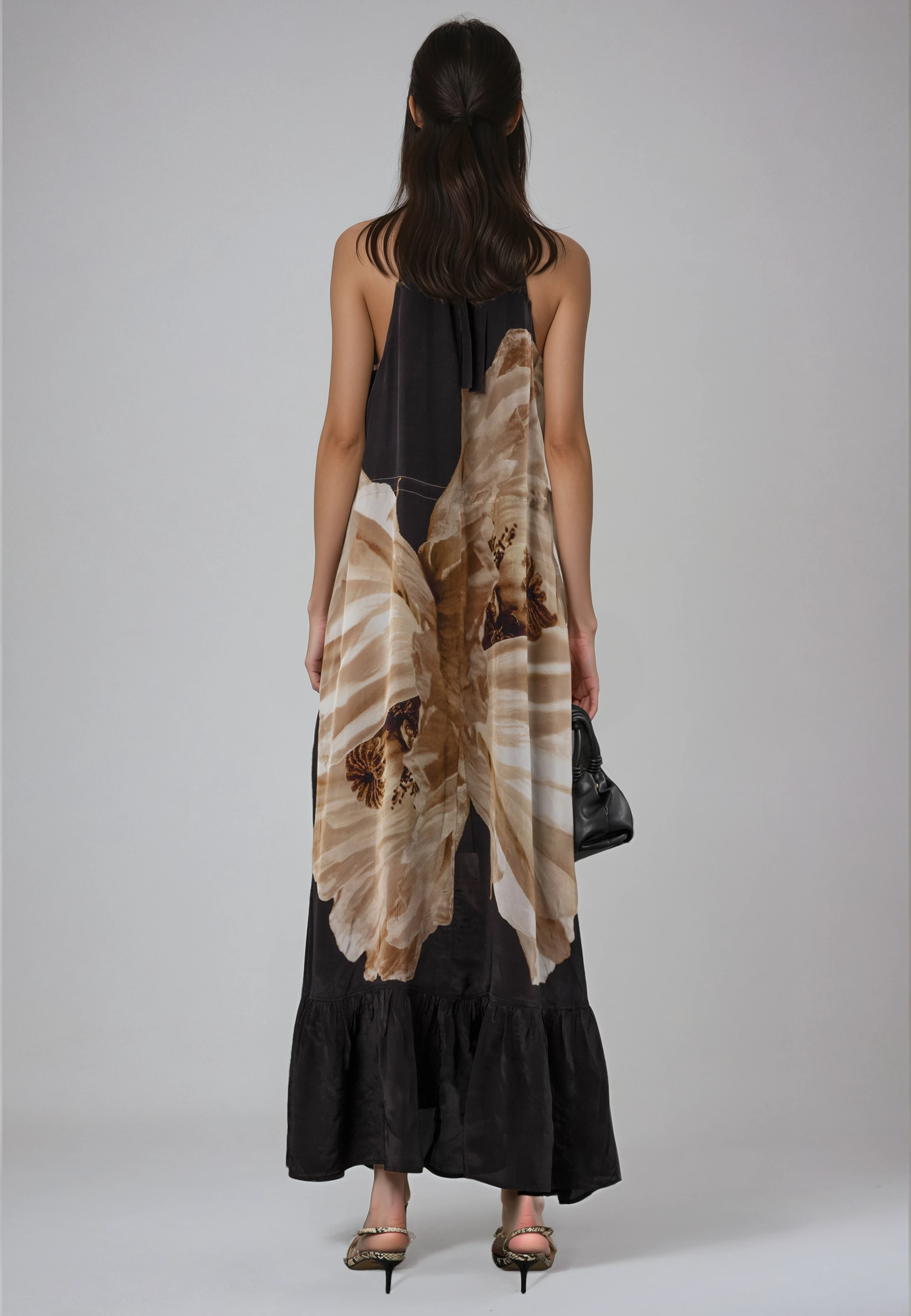 TWIST MAXI DRESS CHARM SEPIA