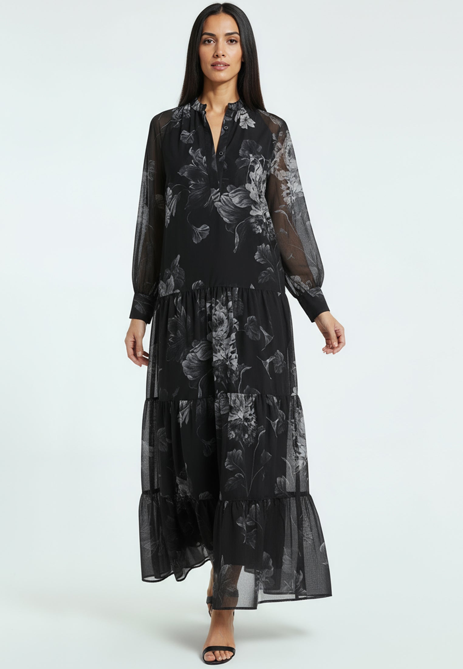 CALA MAXI DRESS DARK FLORAL