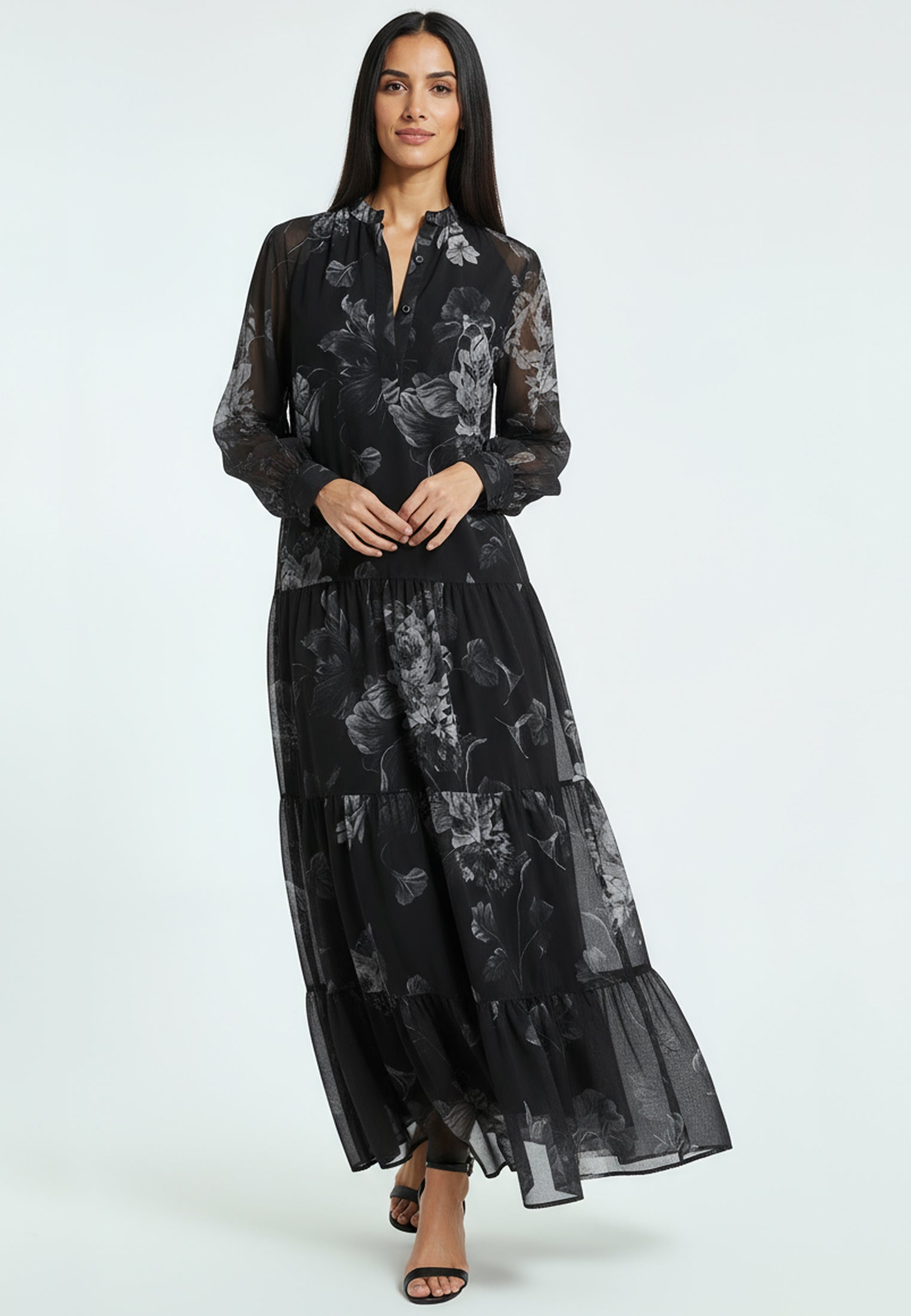 CALA MAXI DRESS DARK FLORAL