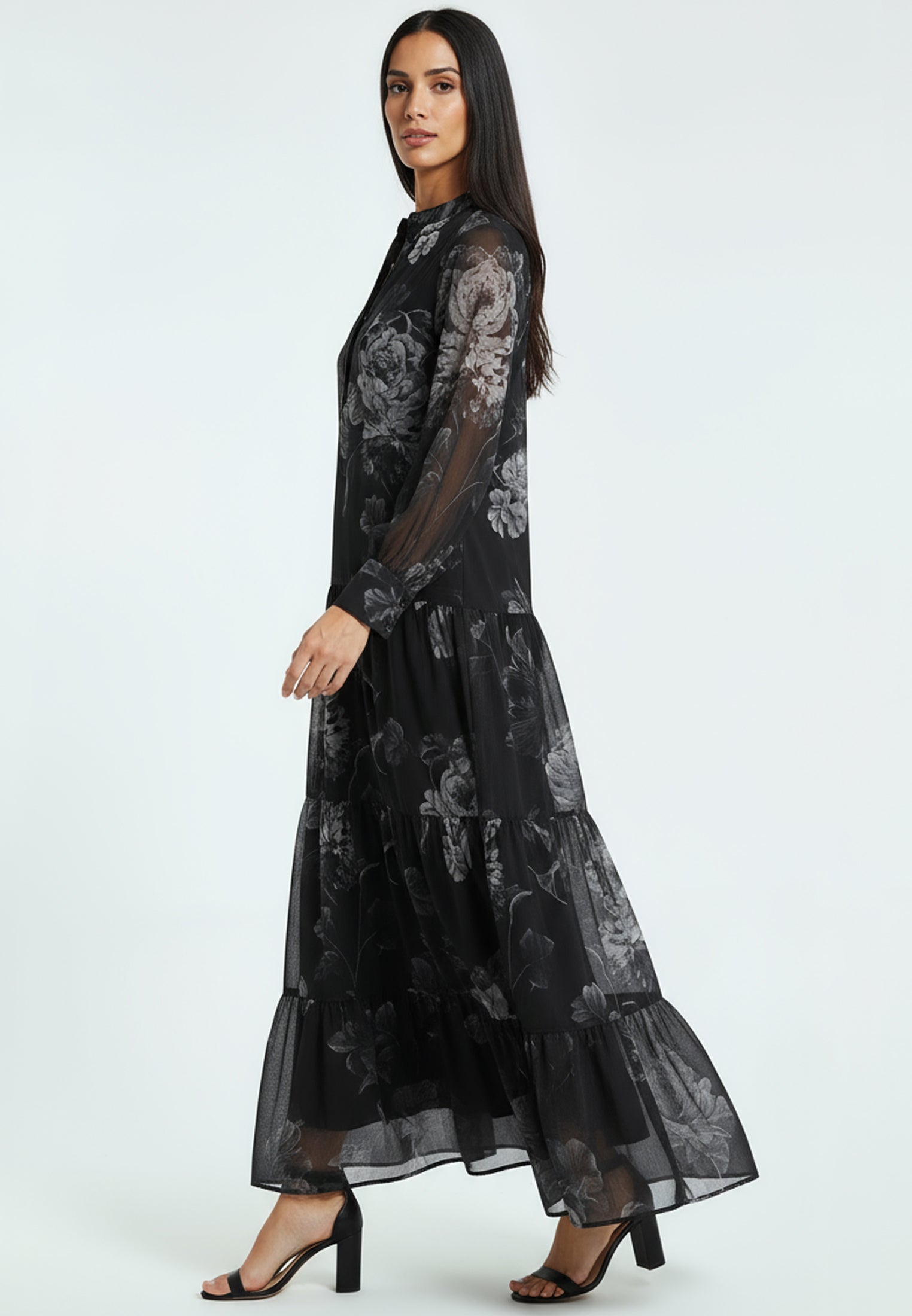 CALA MAXI DRESS DARK FLORAL