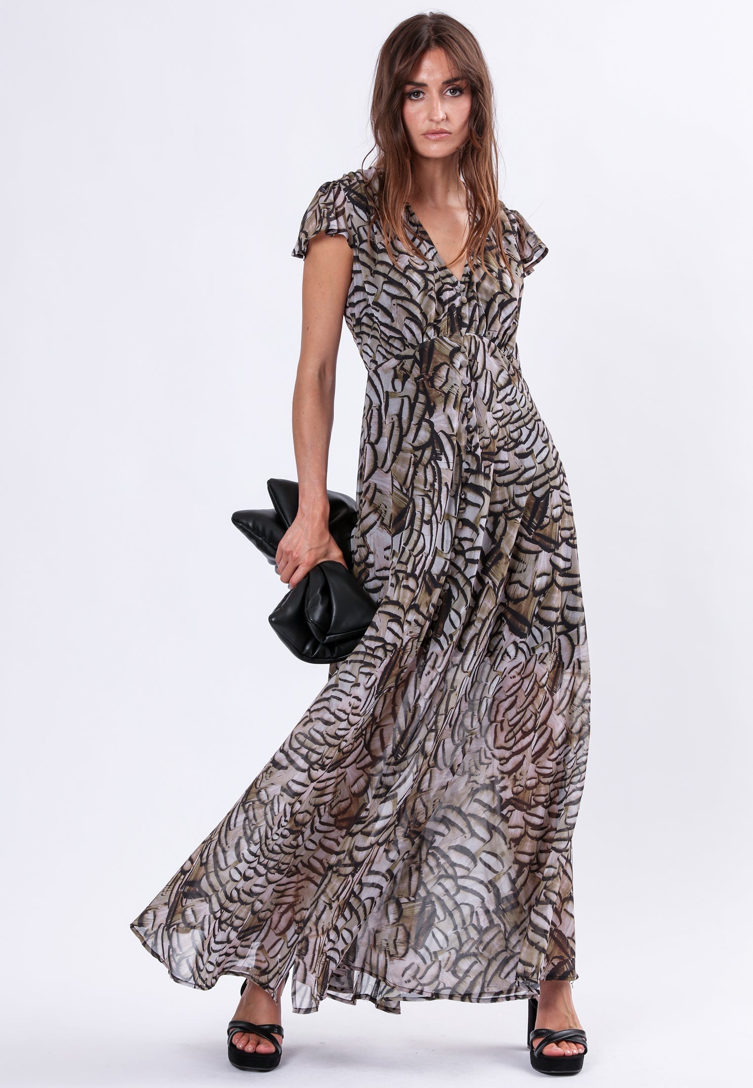 INDIUM MAXI DRESS PLUME PRINT