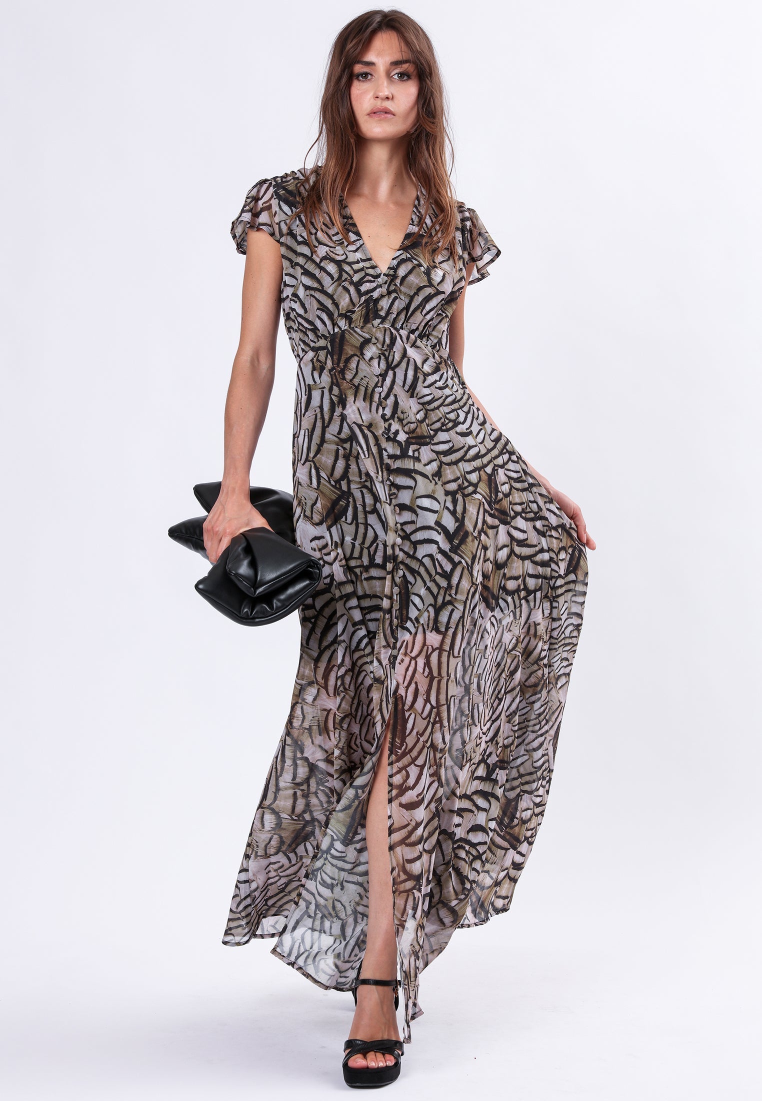 INDIUM MAXI DRESS PLUME PRINT