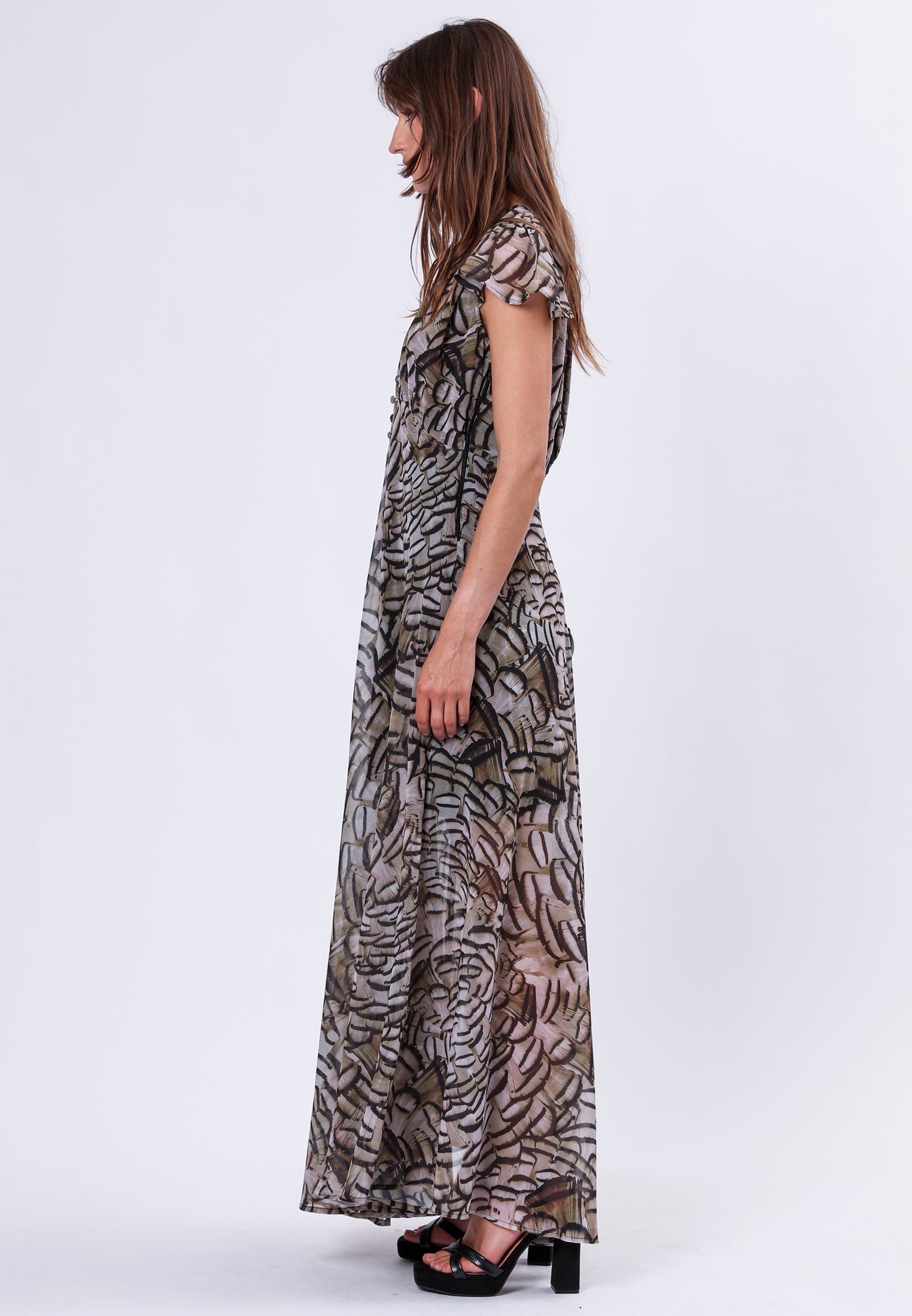 INDIUM MAXI DRESS PLUME PRINT