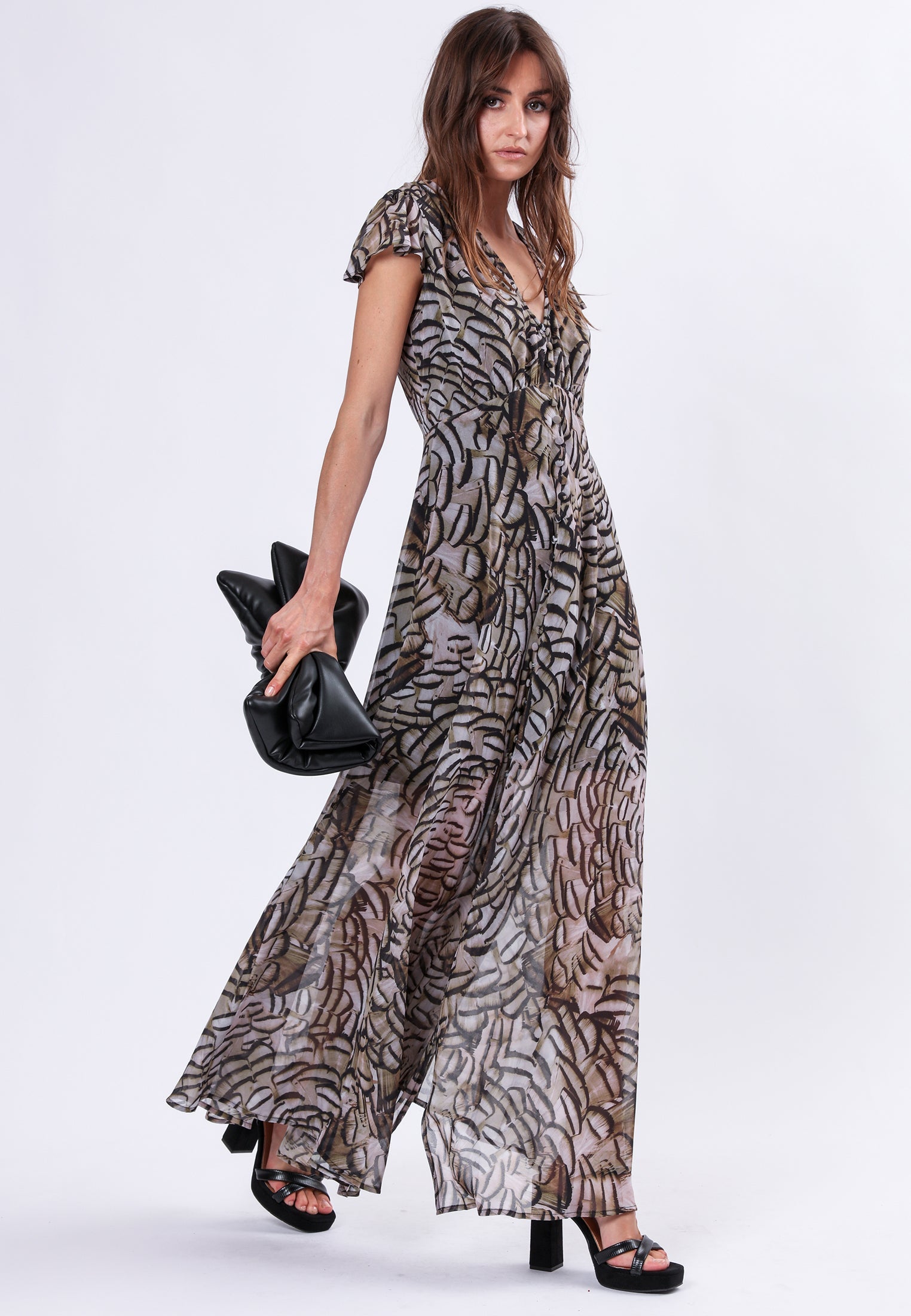 INDIUM MAXI DRESS PLUME PRINT