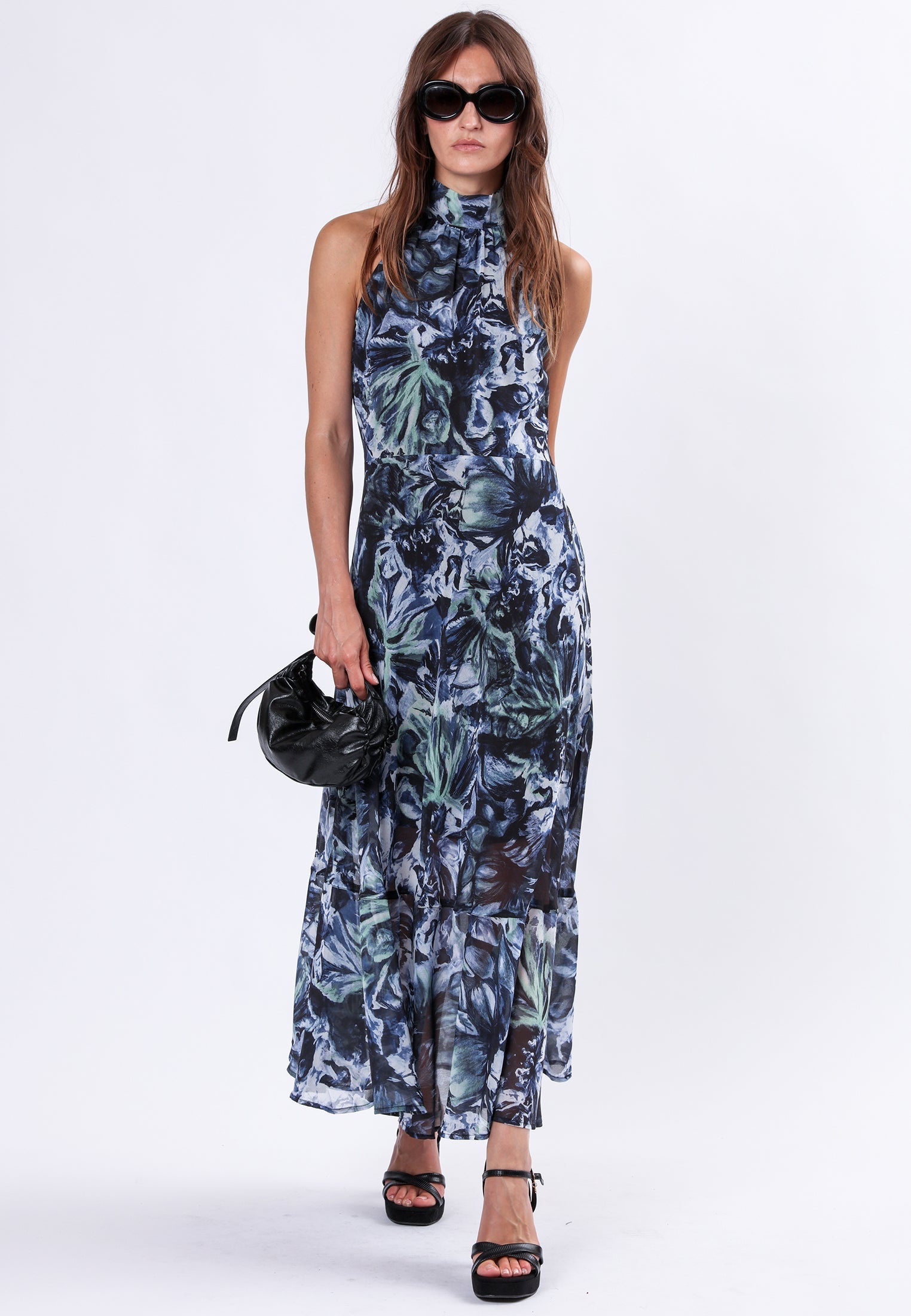 blue dress religion Buy Religion Blue Taylor Halterneck Maxi Dress In Black Check Print from Next USA