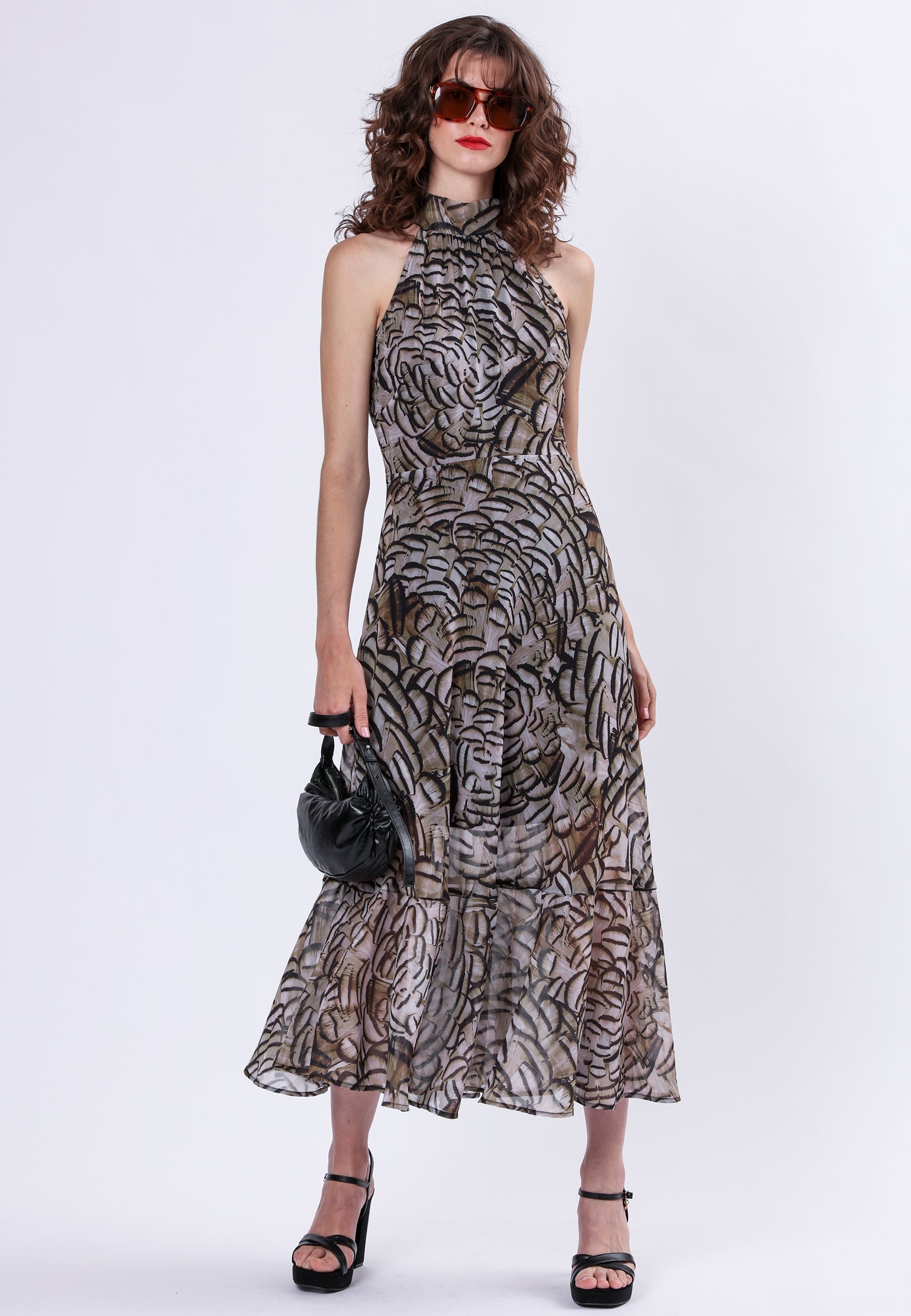 TIME MAXI DRESS PLUME PRINT