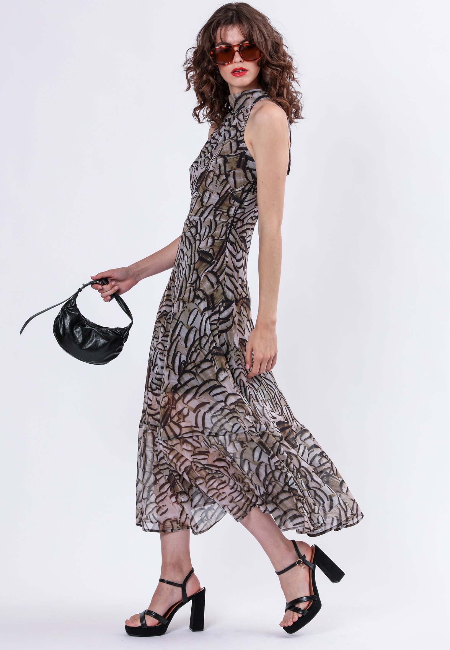TIME MAXI DRESS PLUME PRINT