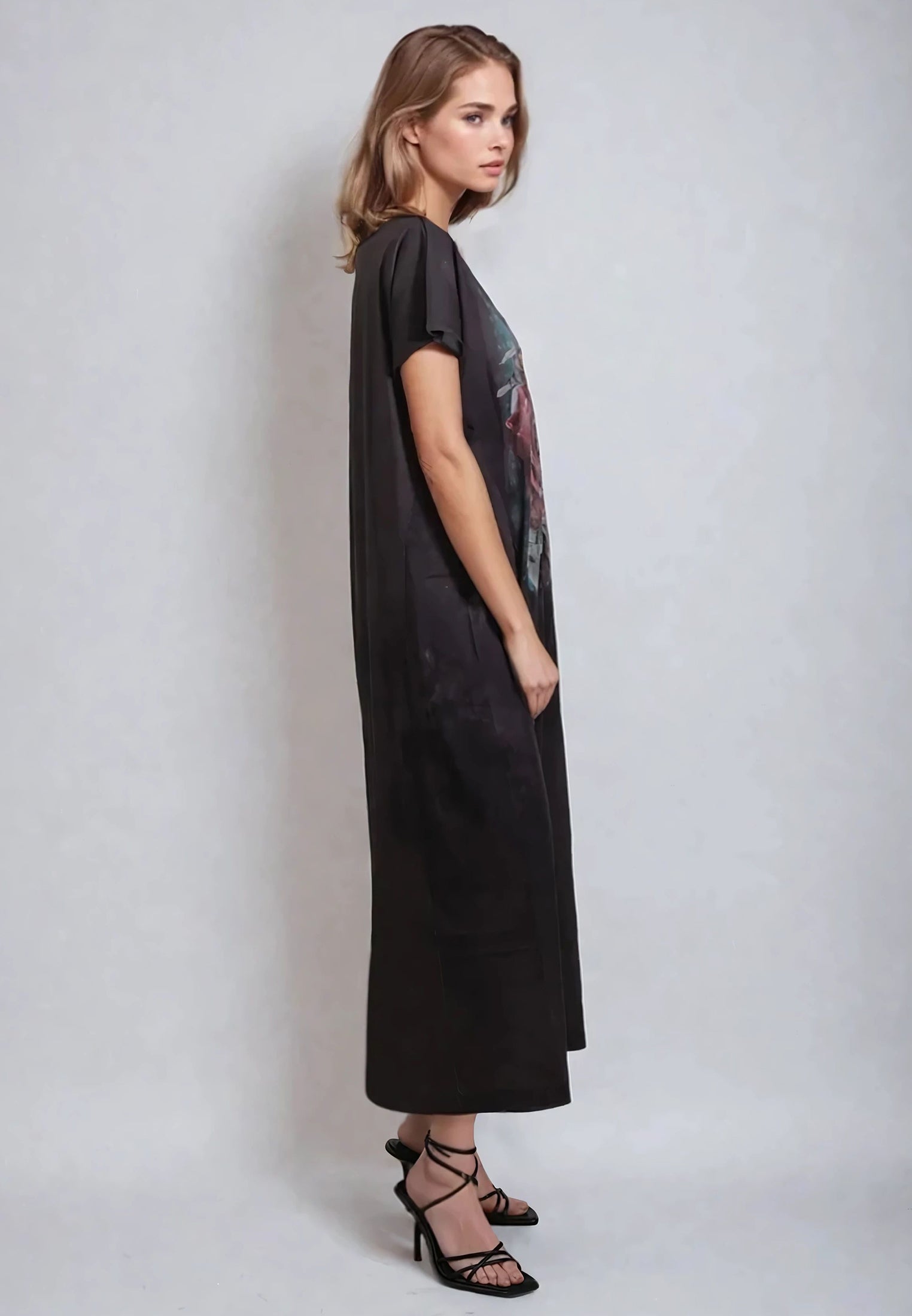 CLOAK MAXI TEE DRESS BLUSH GRAPHIC