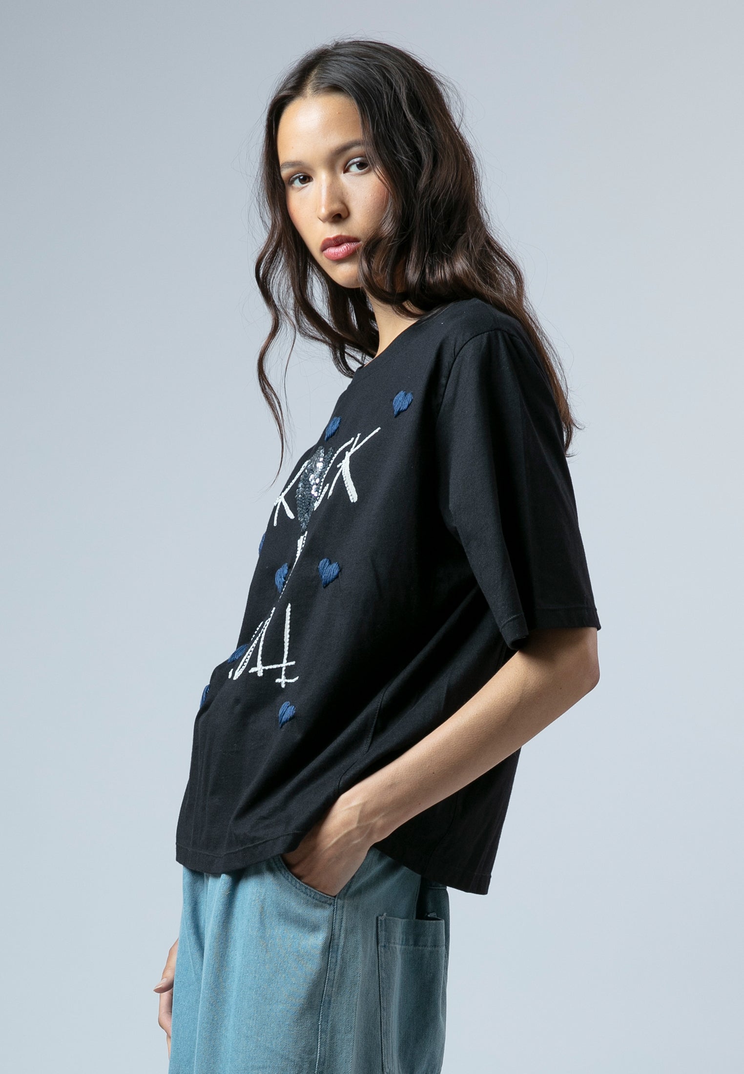 BELLA T-SHIRT ROCK N ROLL BLACK