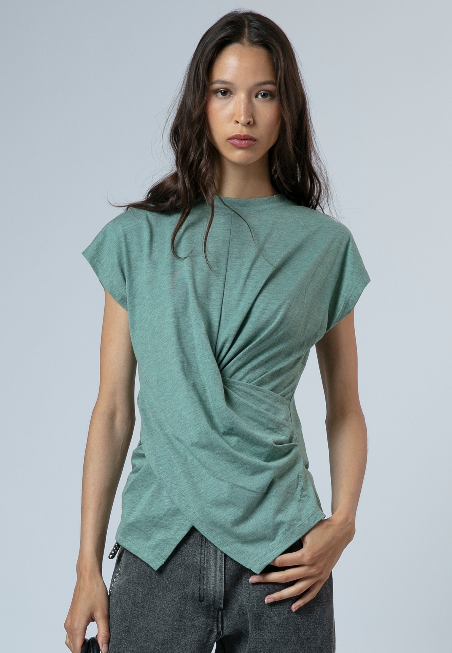 TIME T-SHIRT GRANITE GREEN