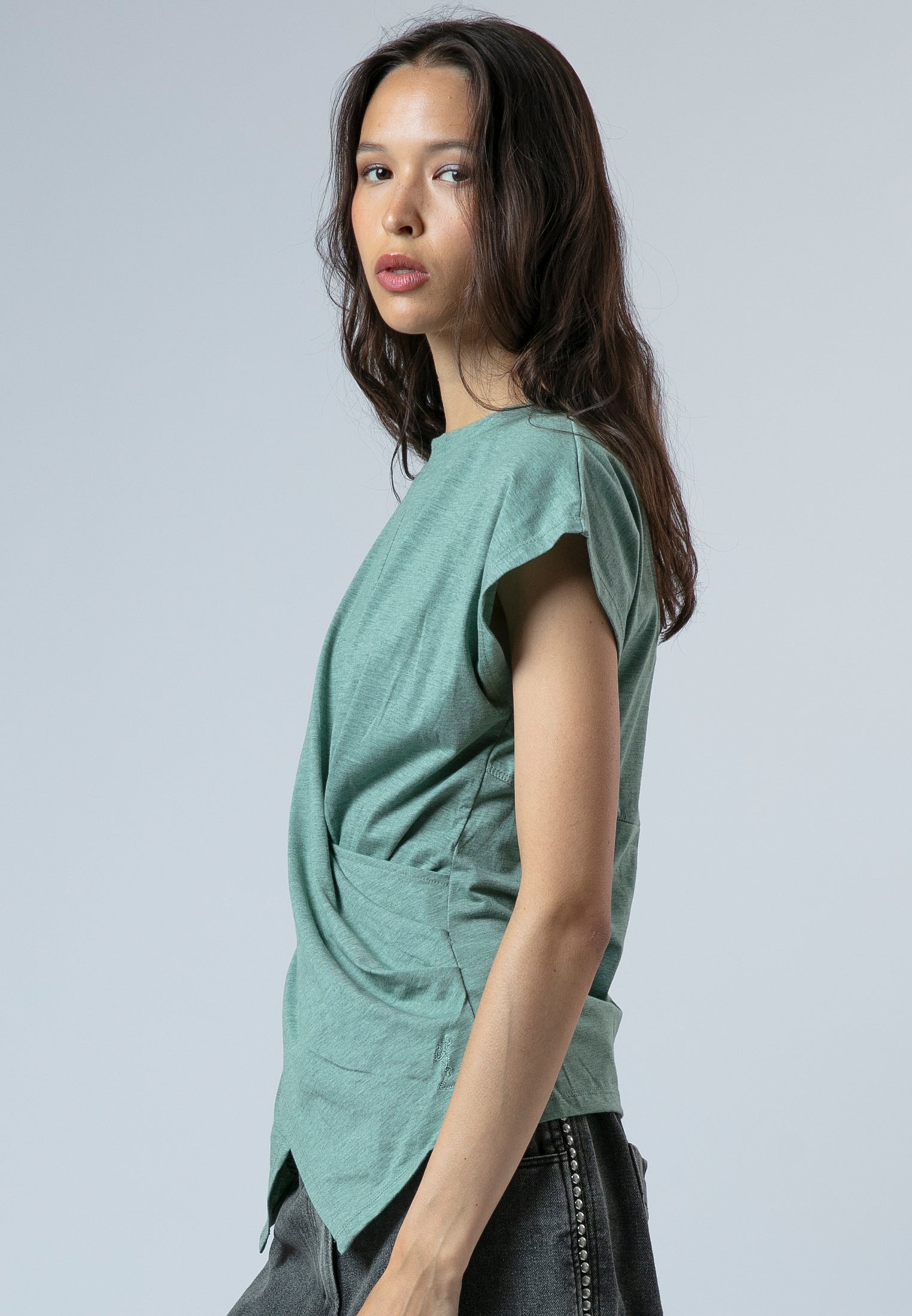 TIME T-SHIRT GRANITE GREEN