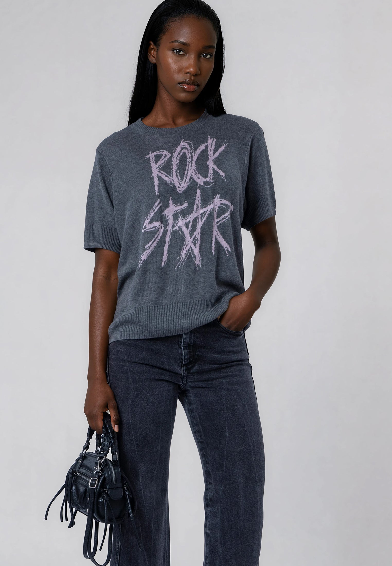 ROSIE ROCK STAR JUMPER GREY MARL