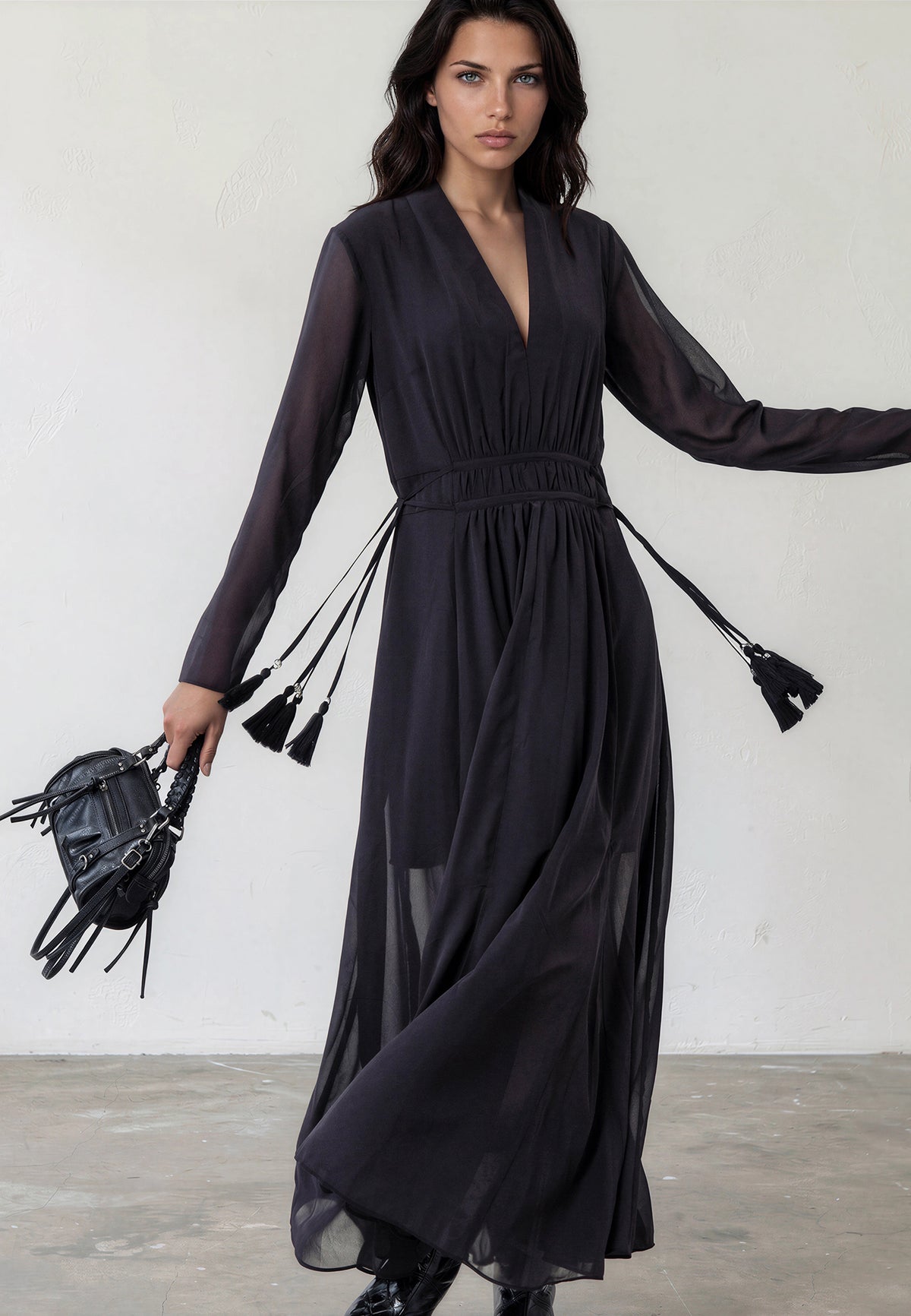 ALFA MAXI DRESS JET BLACK
