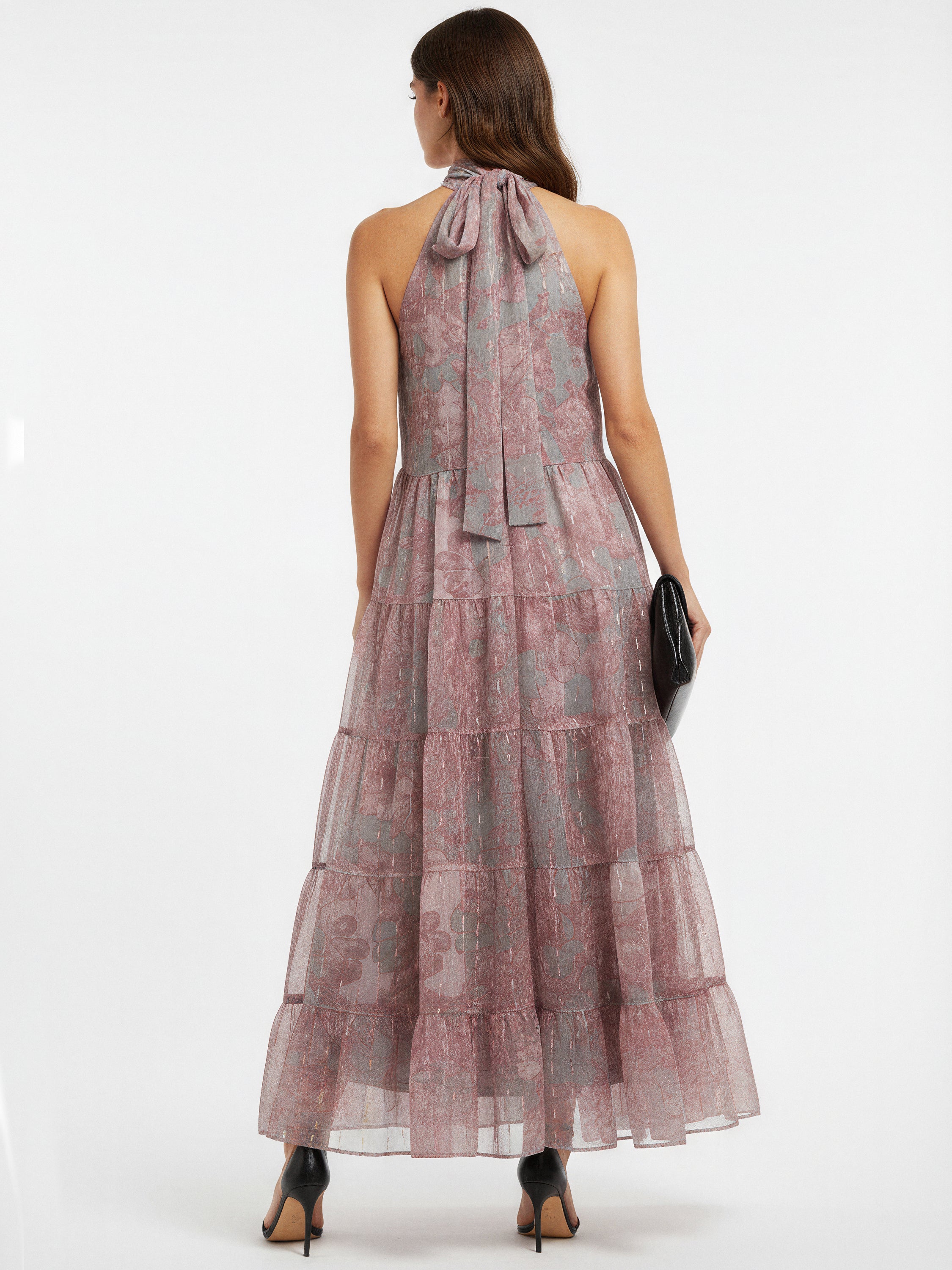 CITRINE MAXI DRESS PINK & GREY