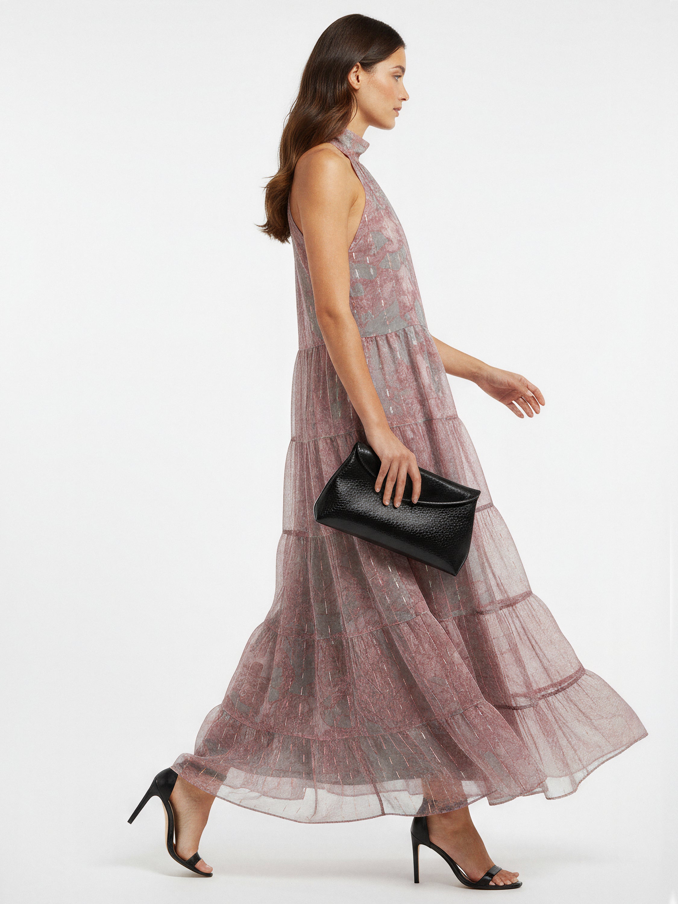 CITRINE MAXI DRESS PINK & GREY